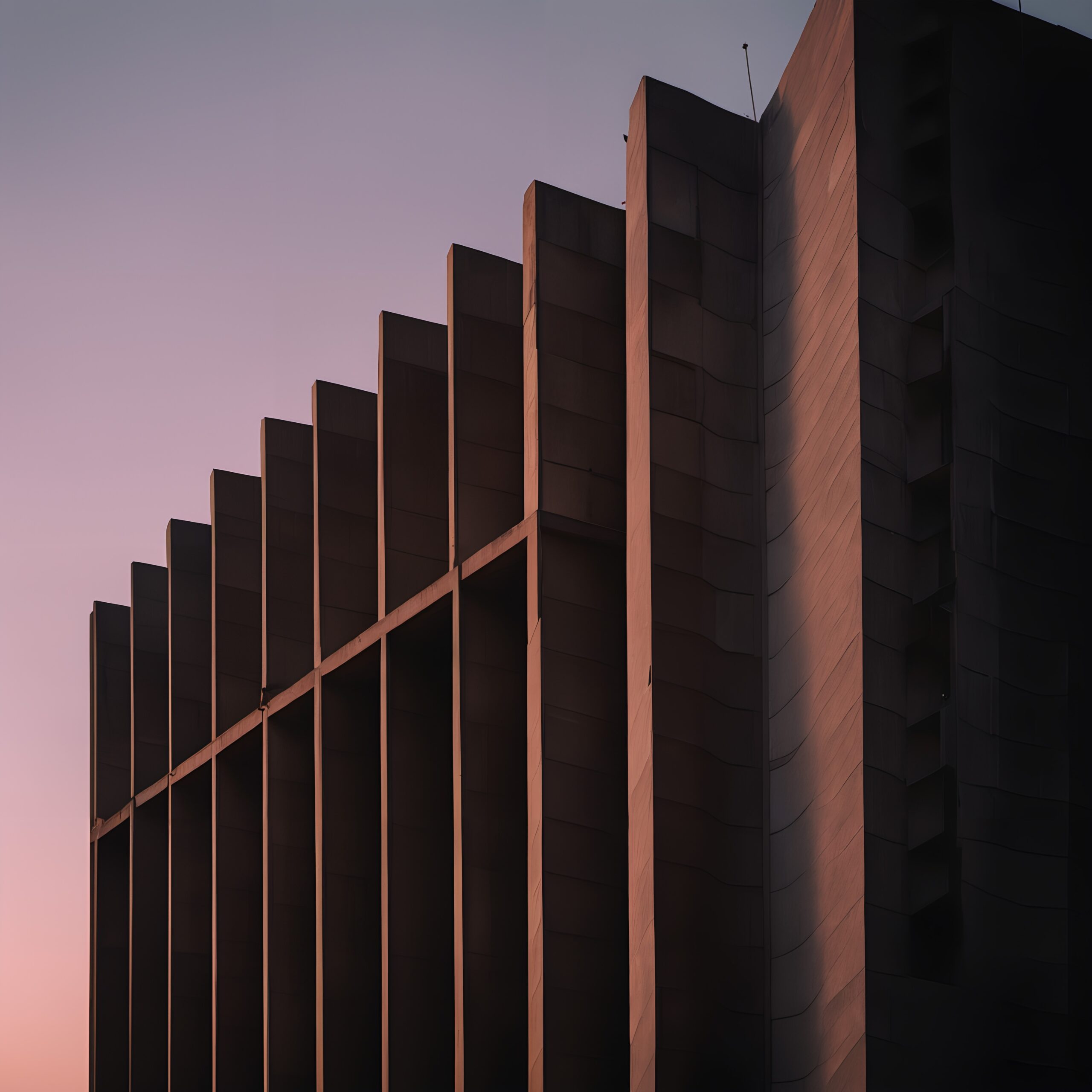 Twilight Shadows on Building Facade