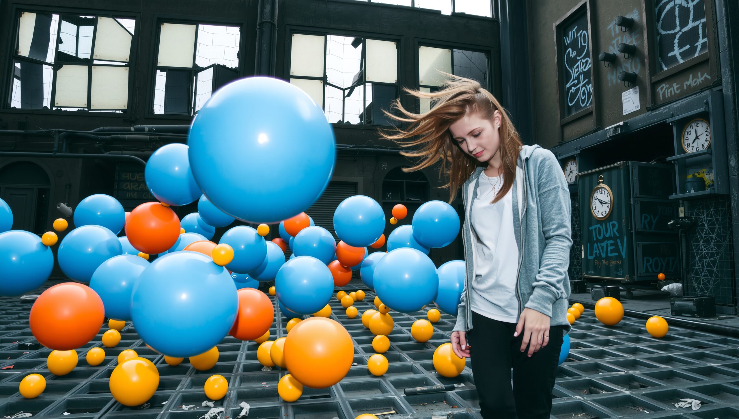 Vibrant Balloons in Urban Alley