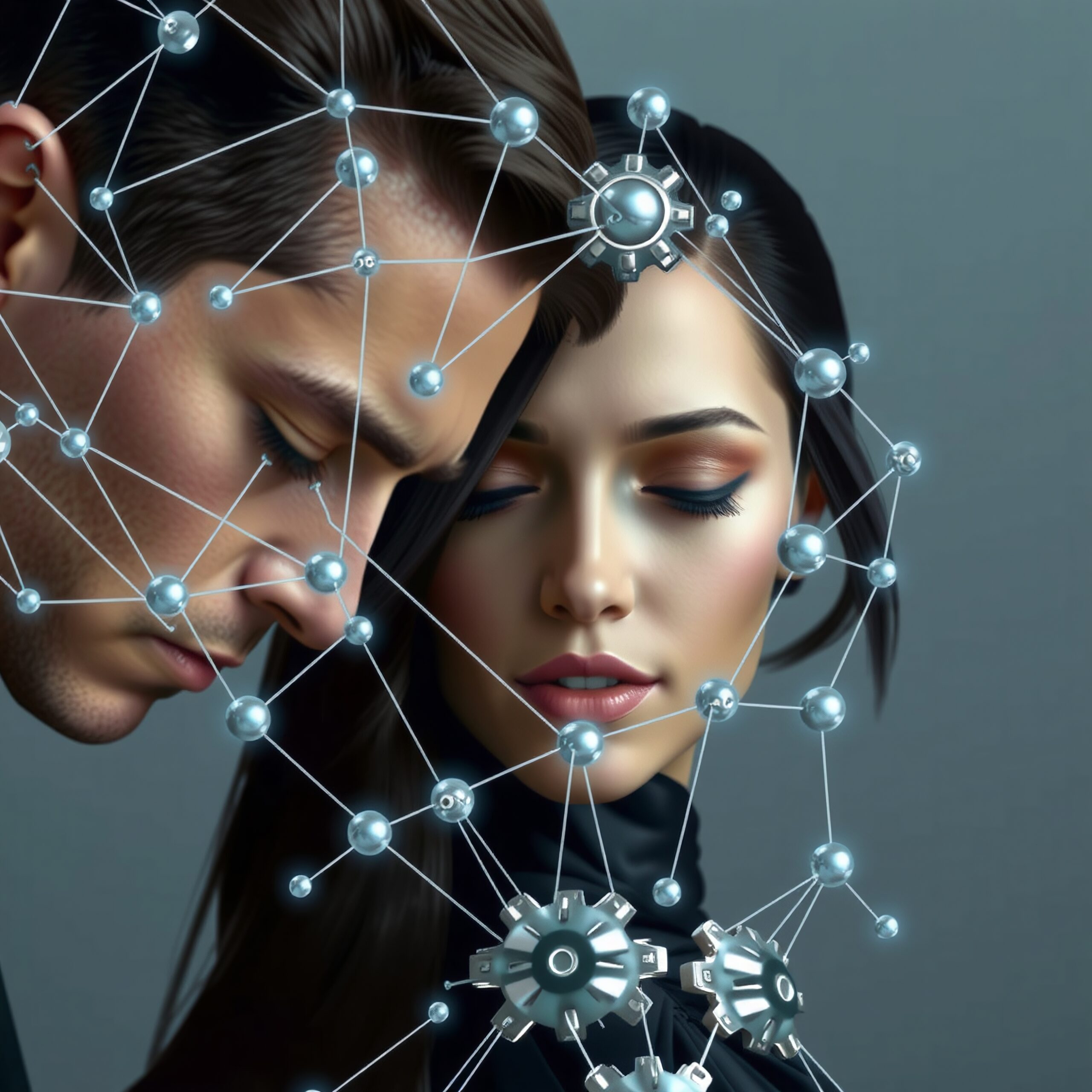 Interconnected Digital Network Faces