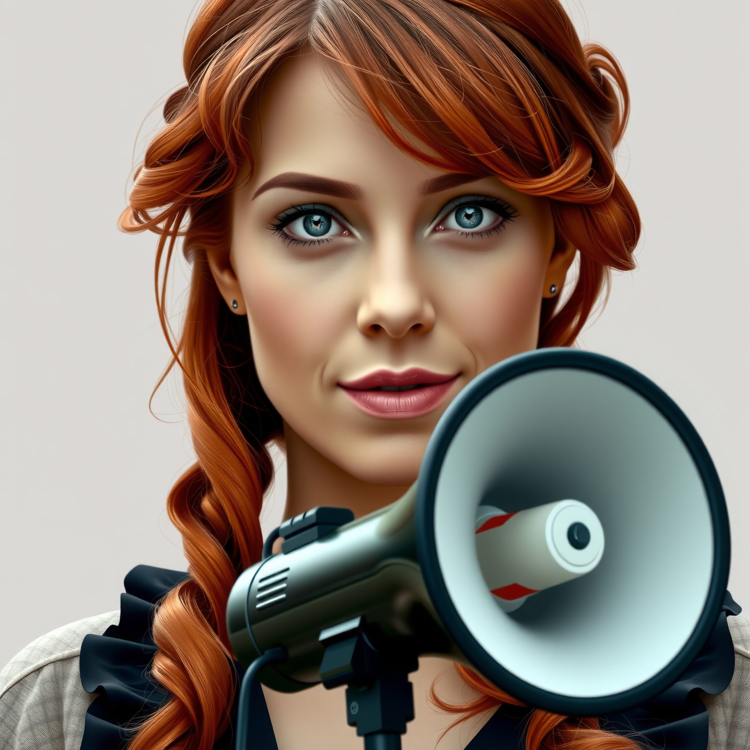 Woman Holding a Powerful Megaphone