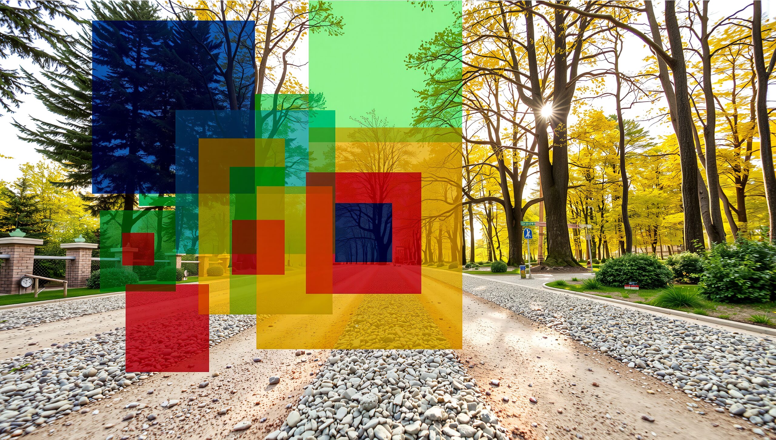 Colorful Geometric Park Pathway