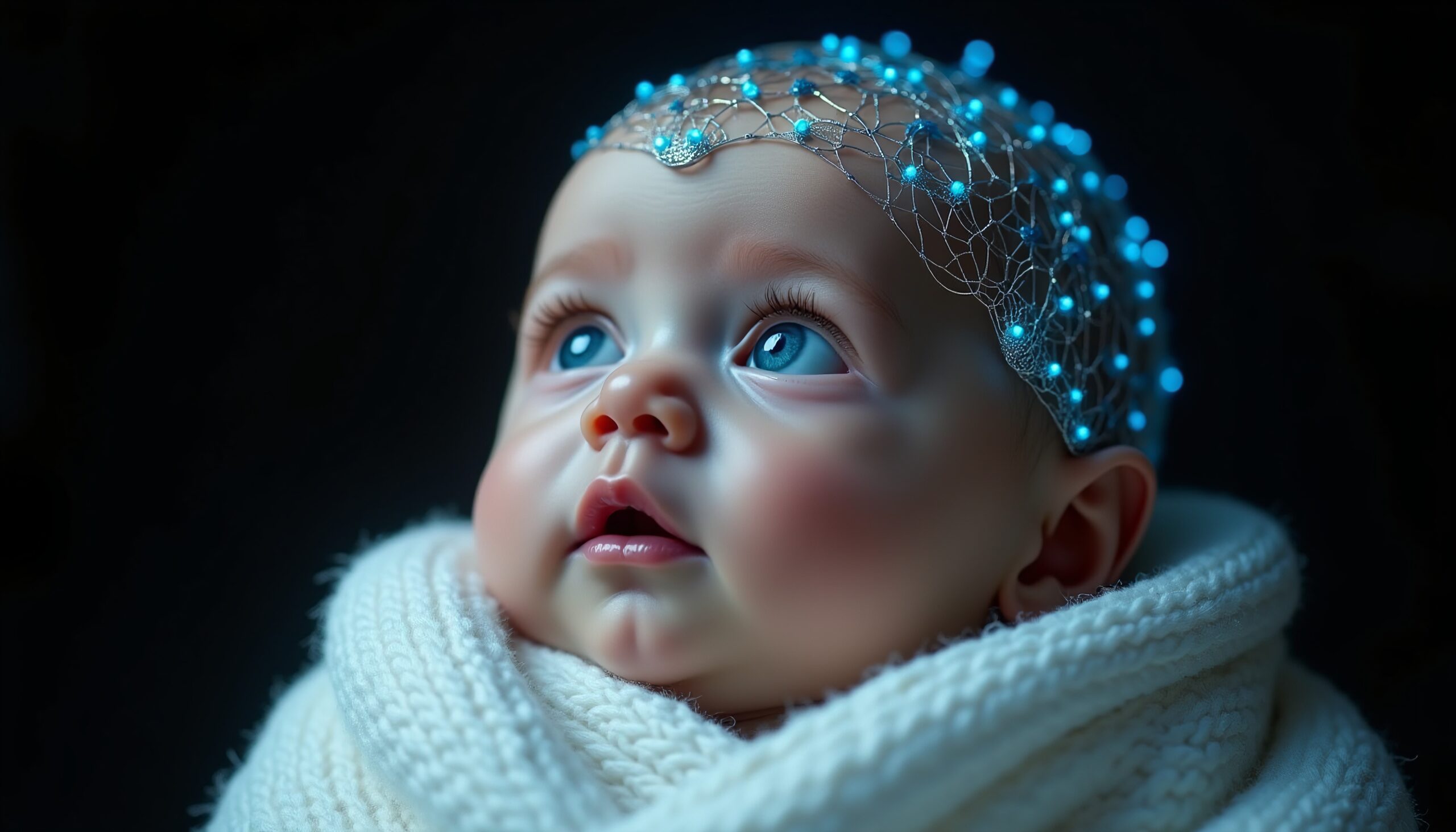 Futuristic Neon Baby Portrait