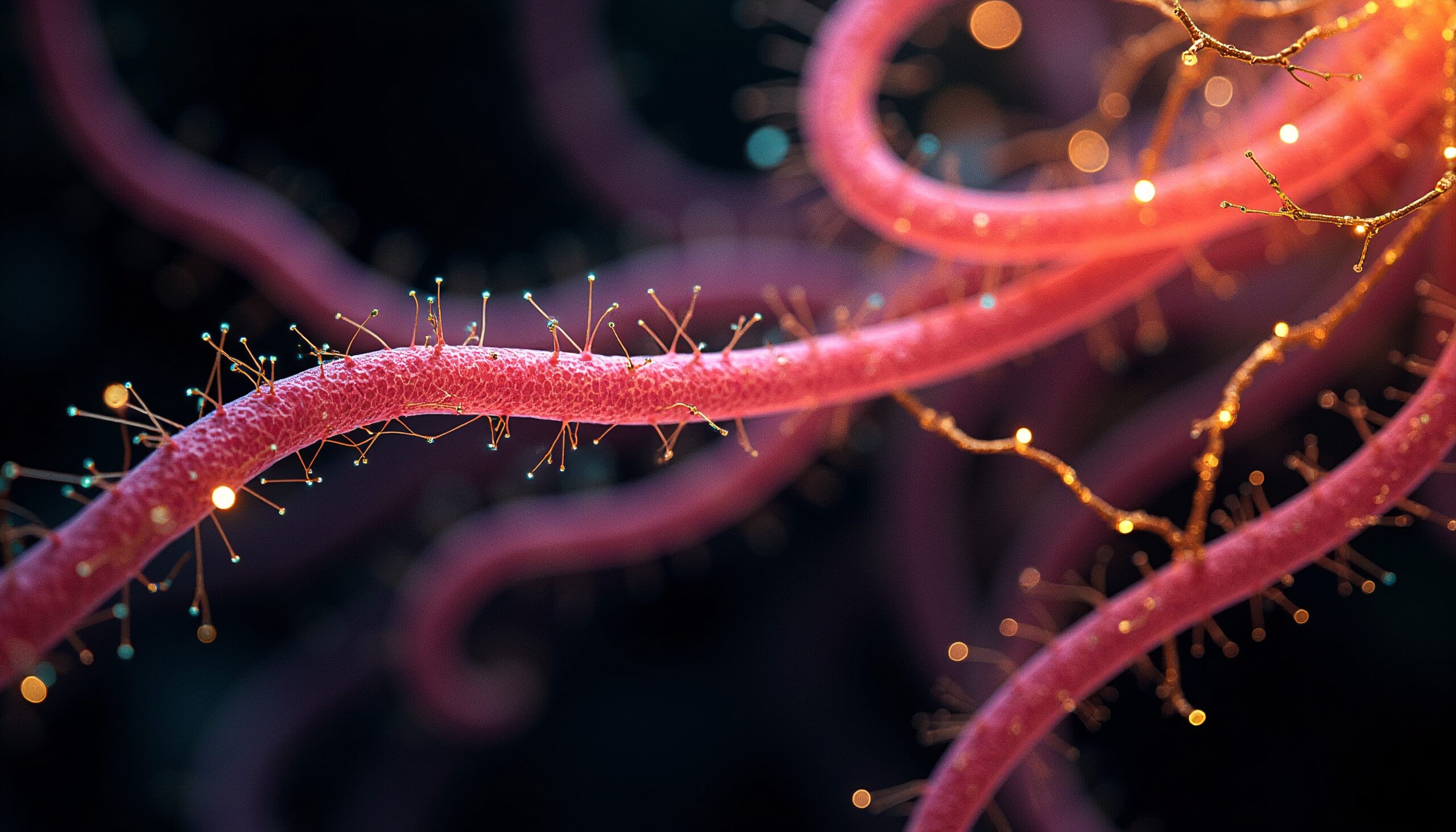 Mystical Bioluminescent Veins Abstract