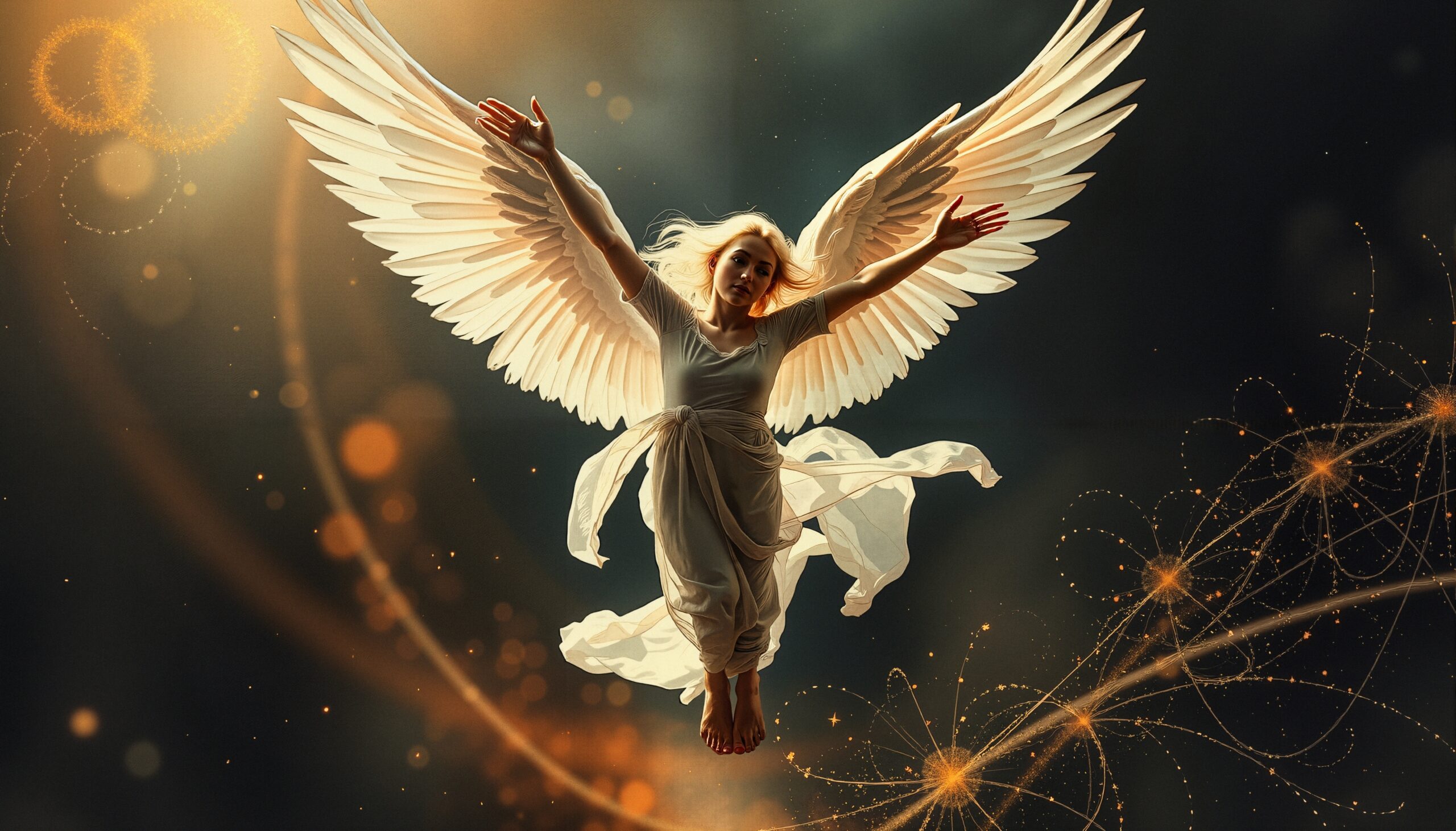 Ethereal Angel in Celestial Flight