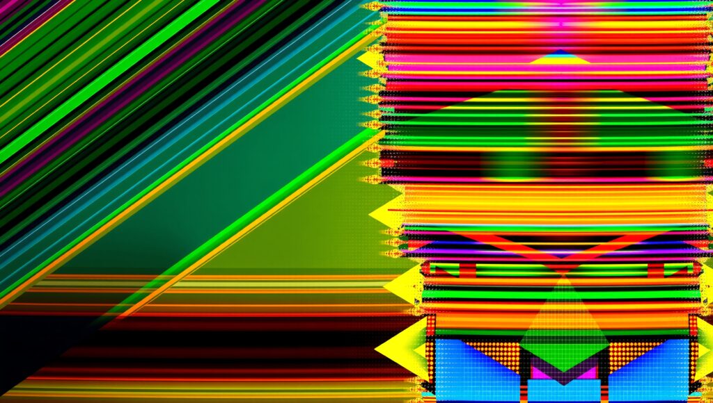 Geometric Abstract Gradient Background with Vibrant Lines and Sh