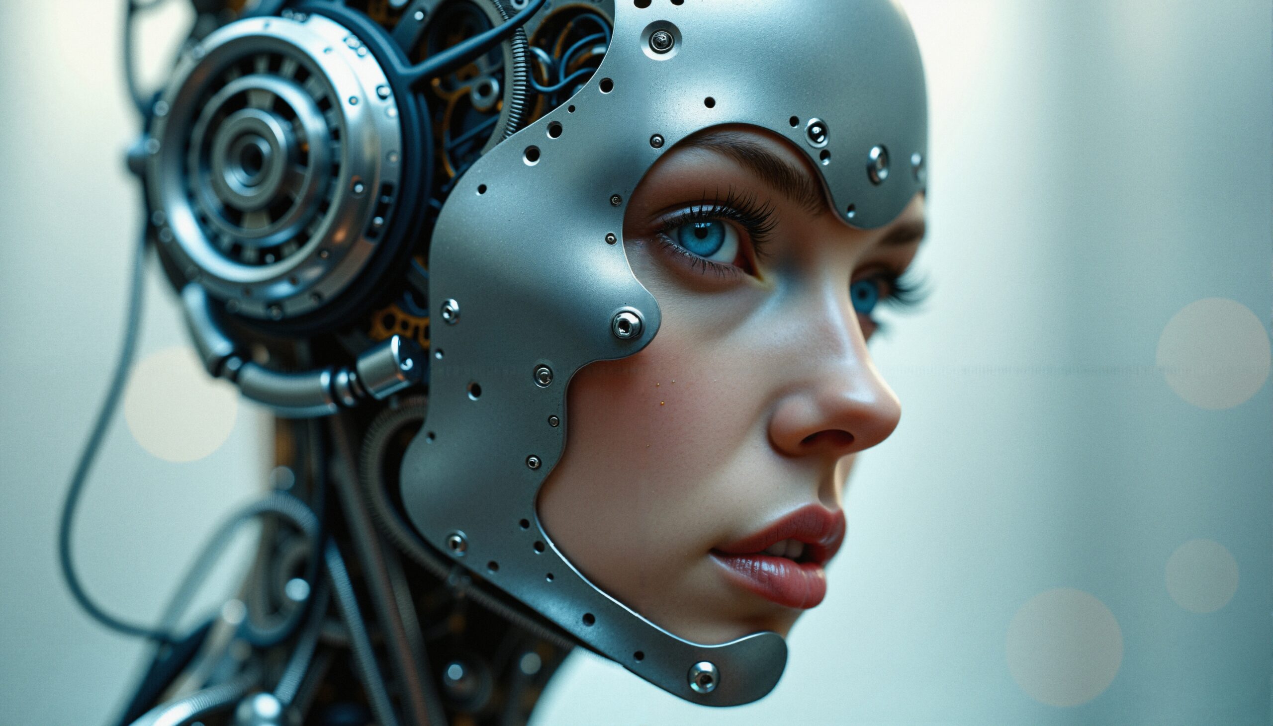 Humanoid Robot With Blue Eyes