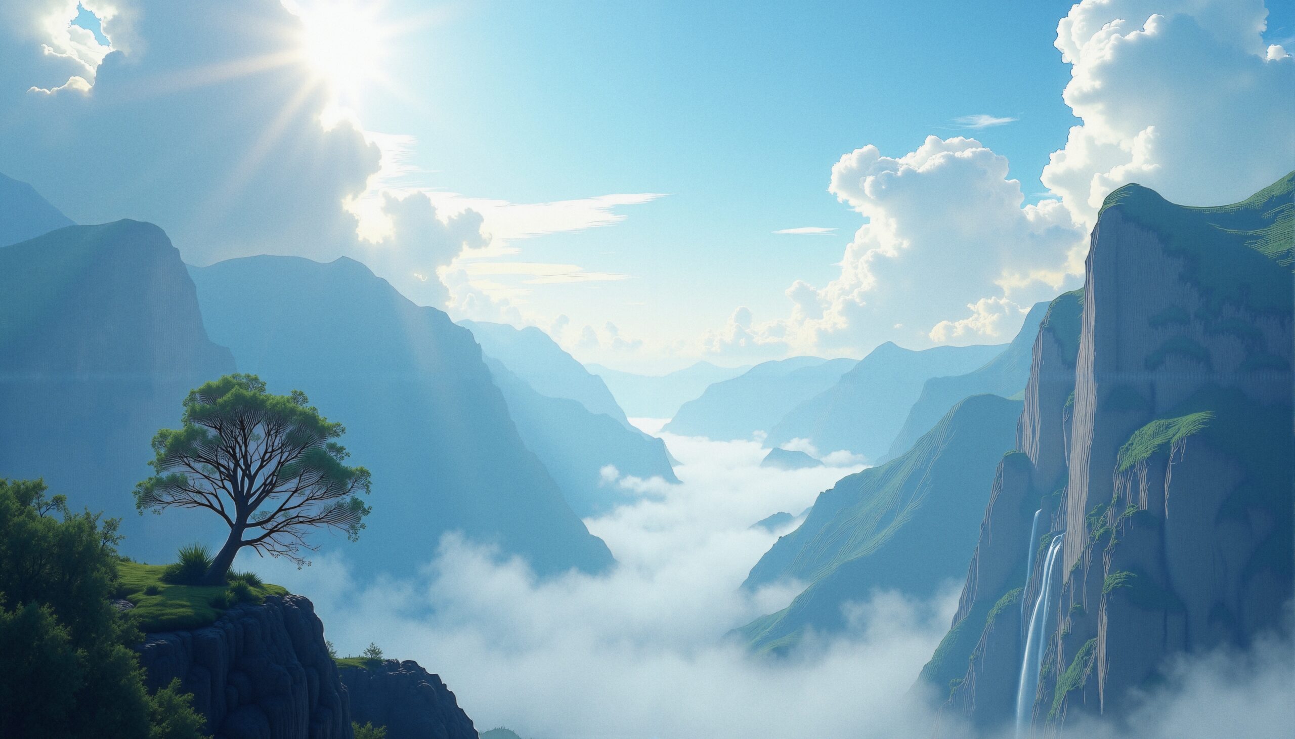 Majestic Mountain and Tree Vista