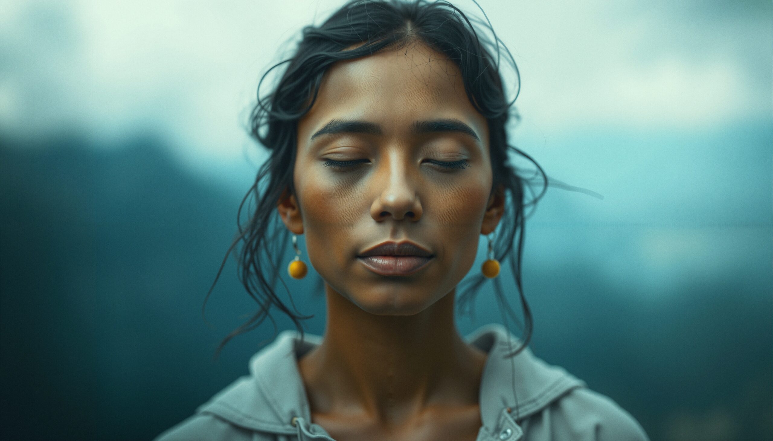 Calm Woman in Contemplative Silence