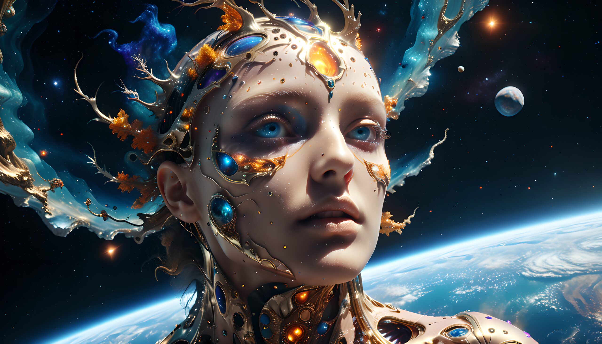 Cosmic Celestial Gaze Ethereal Beauty