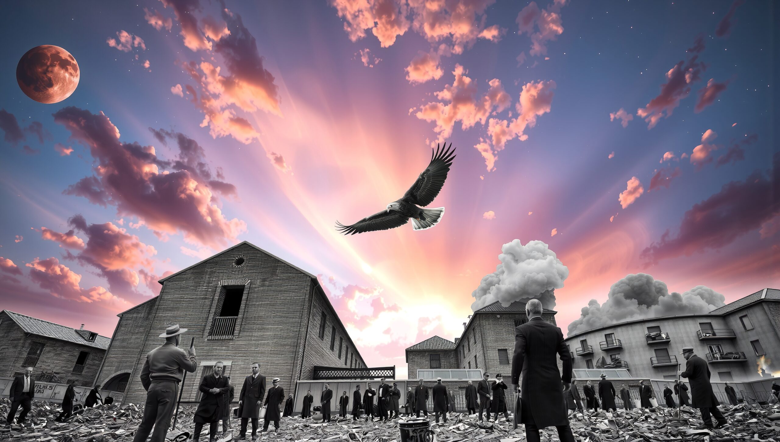Dramatic Sky Over Urban Ruins