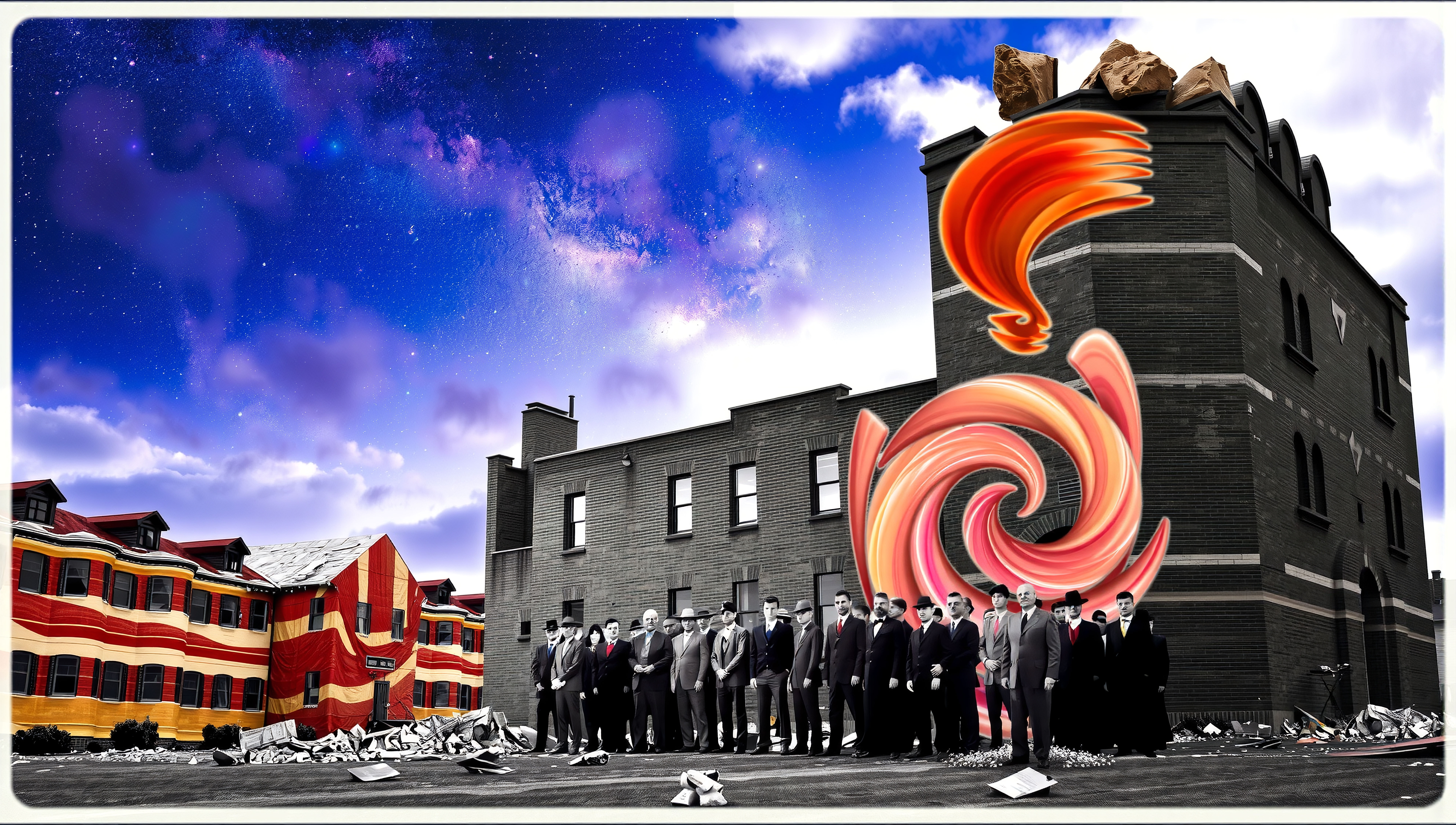Cosmic Surreal Urban Gathering