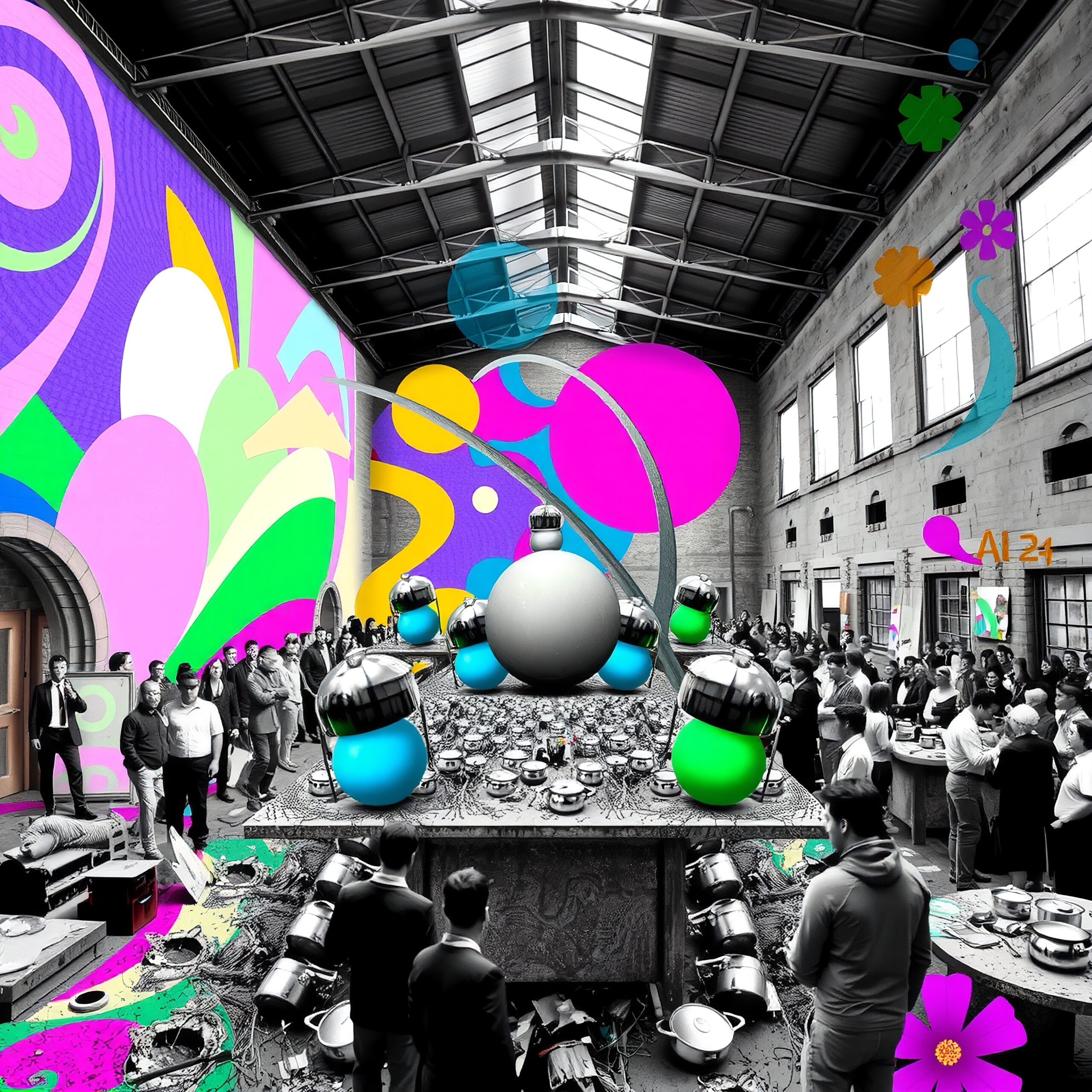 Futuristic Exhibit in Industrial Hall