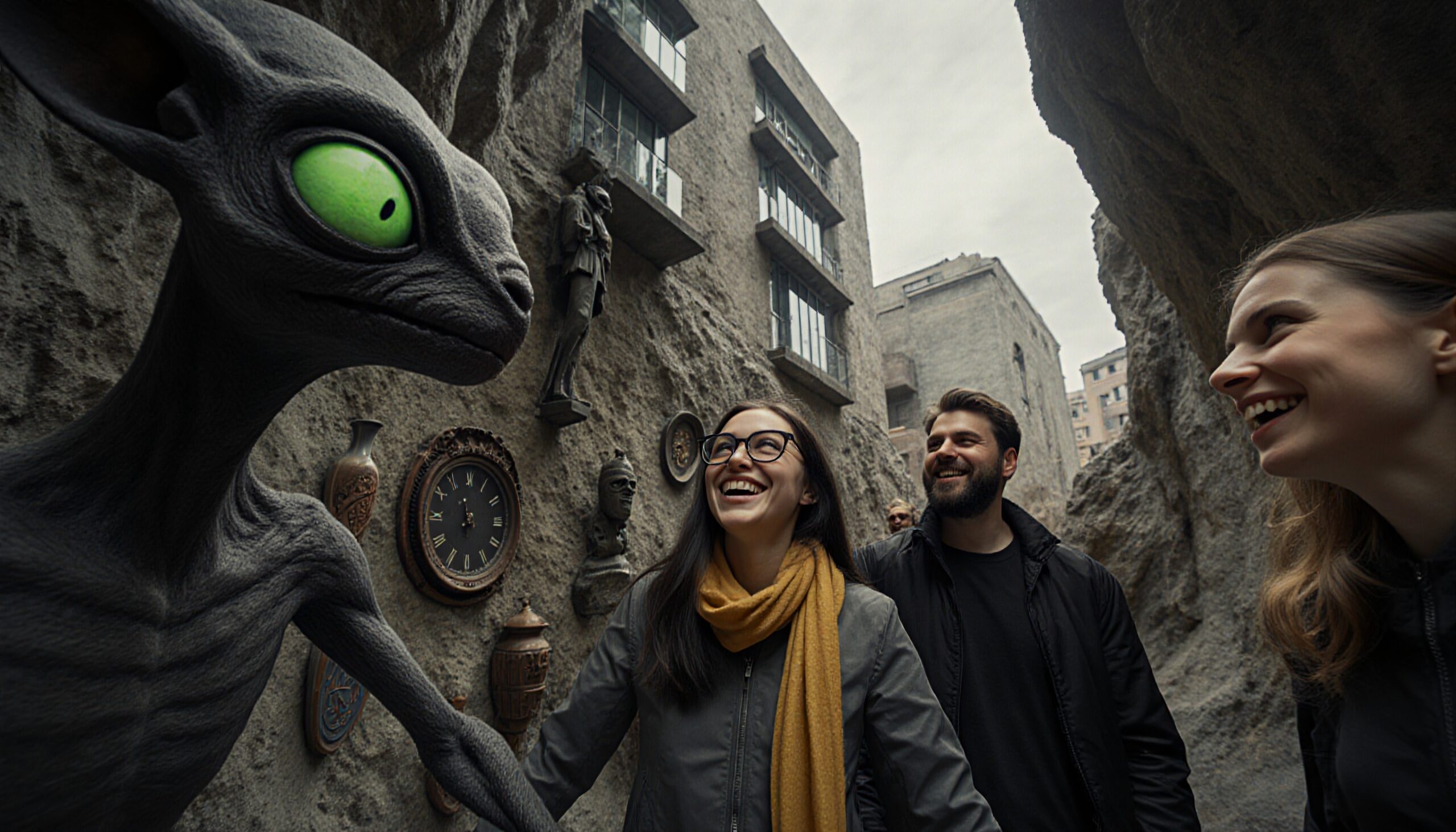 Encountering a Friendly Alien Statue