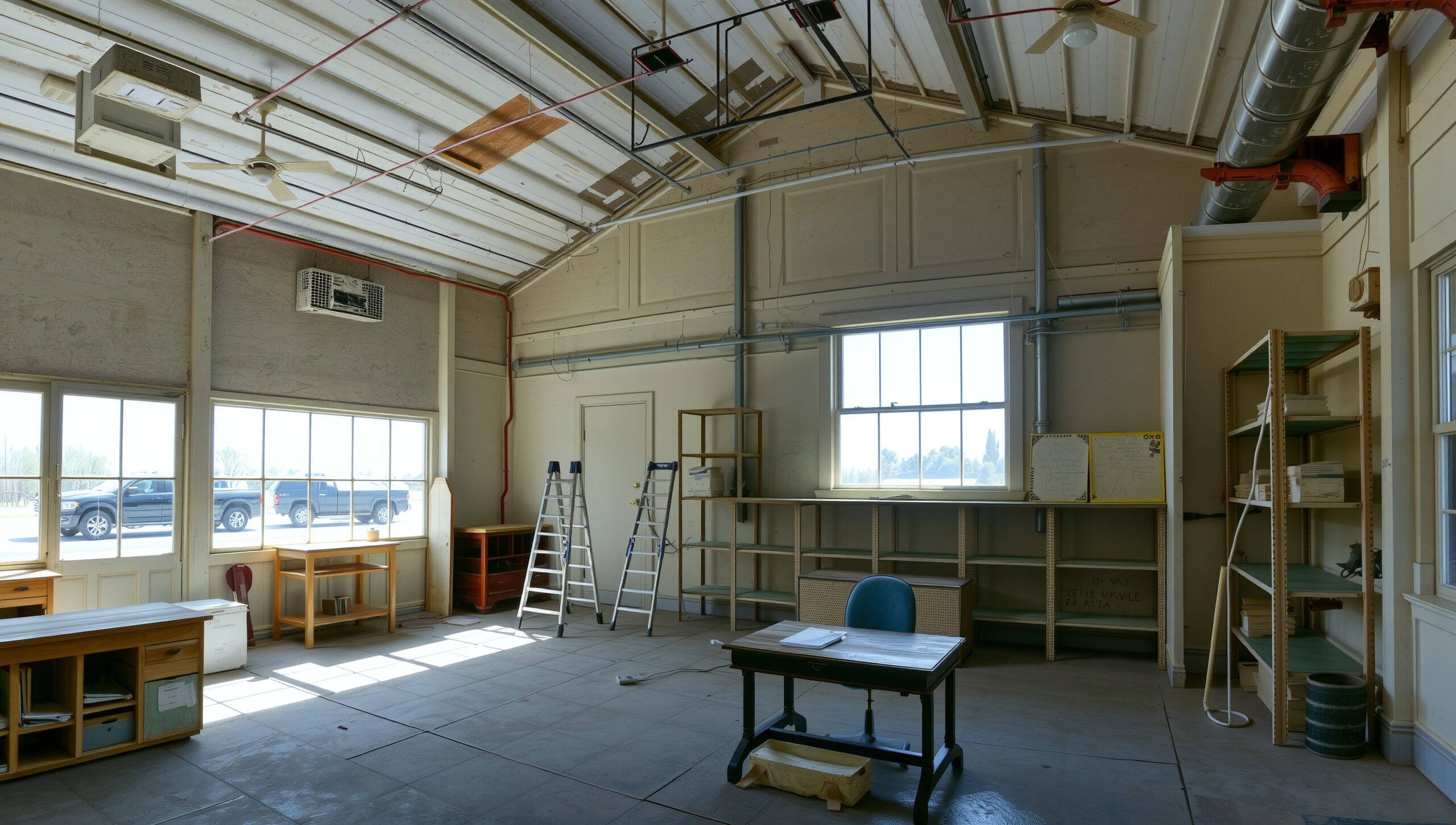 Spacious Industrial Workshop Room