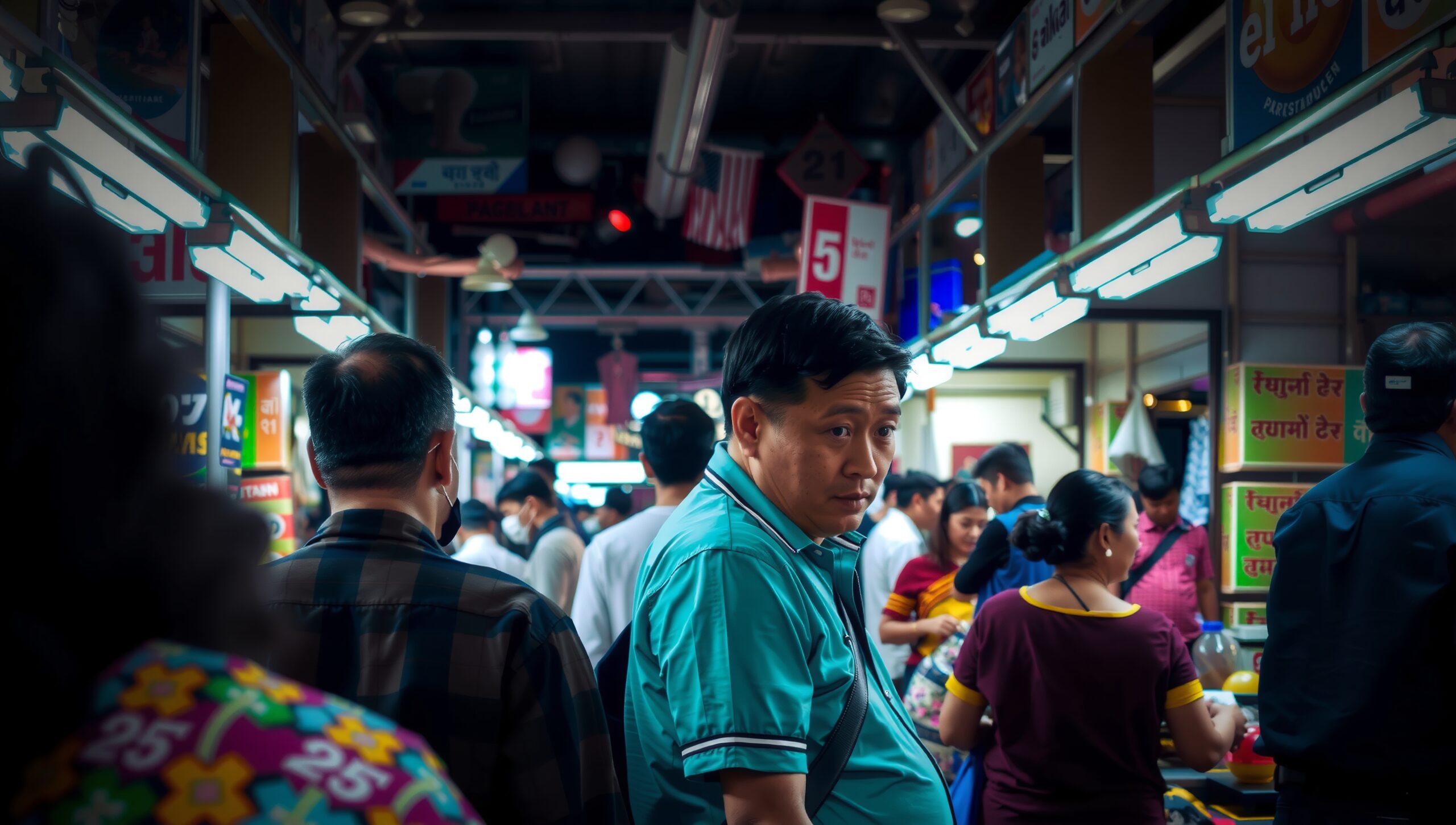 Bustling Urban Market Interaction