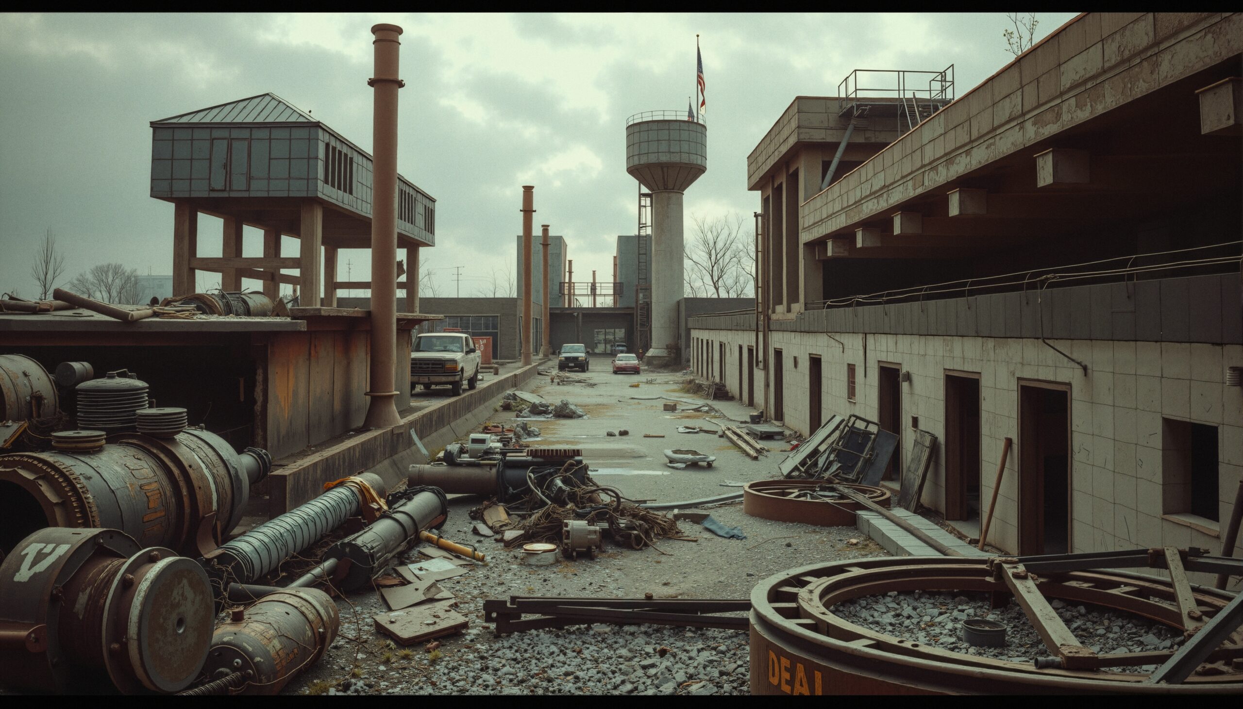 Abandoned Industrial Site Scene