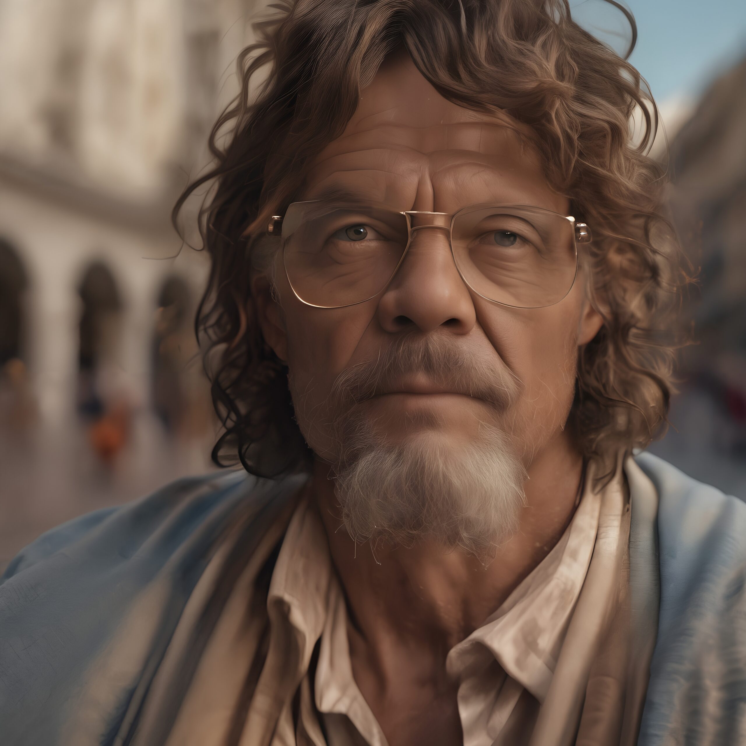 Thoughtful Elder in Urban Ambiance