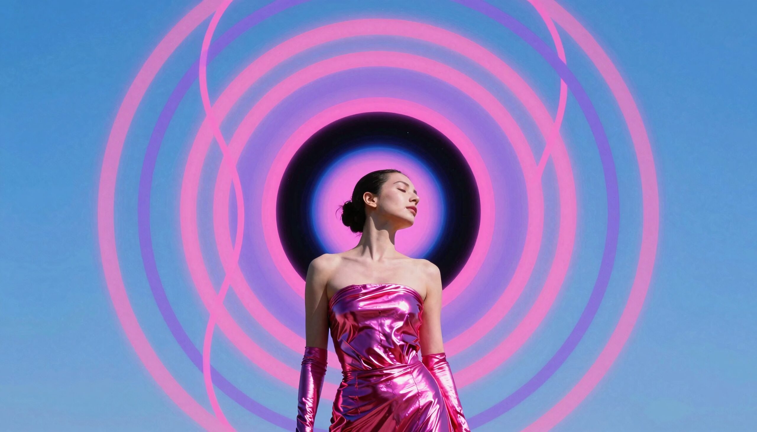 Futuristic Fashion and Vibrant Background