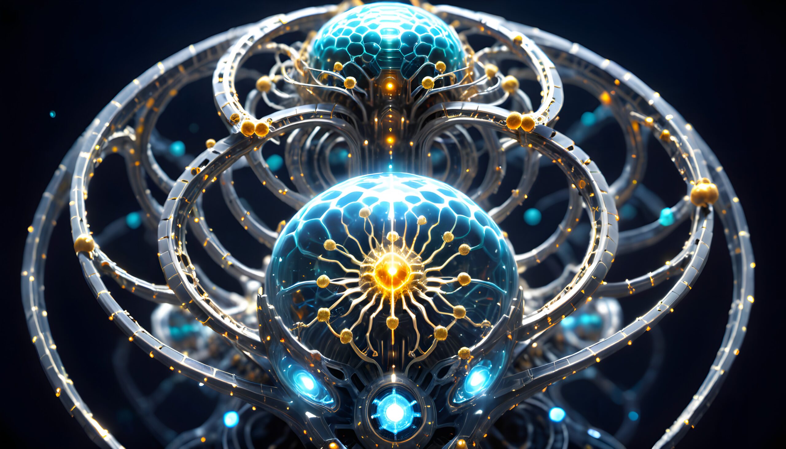 Futuristic Network Connective Spheres