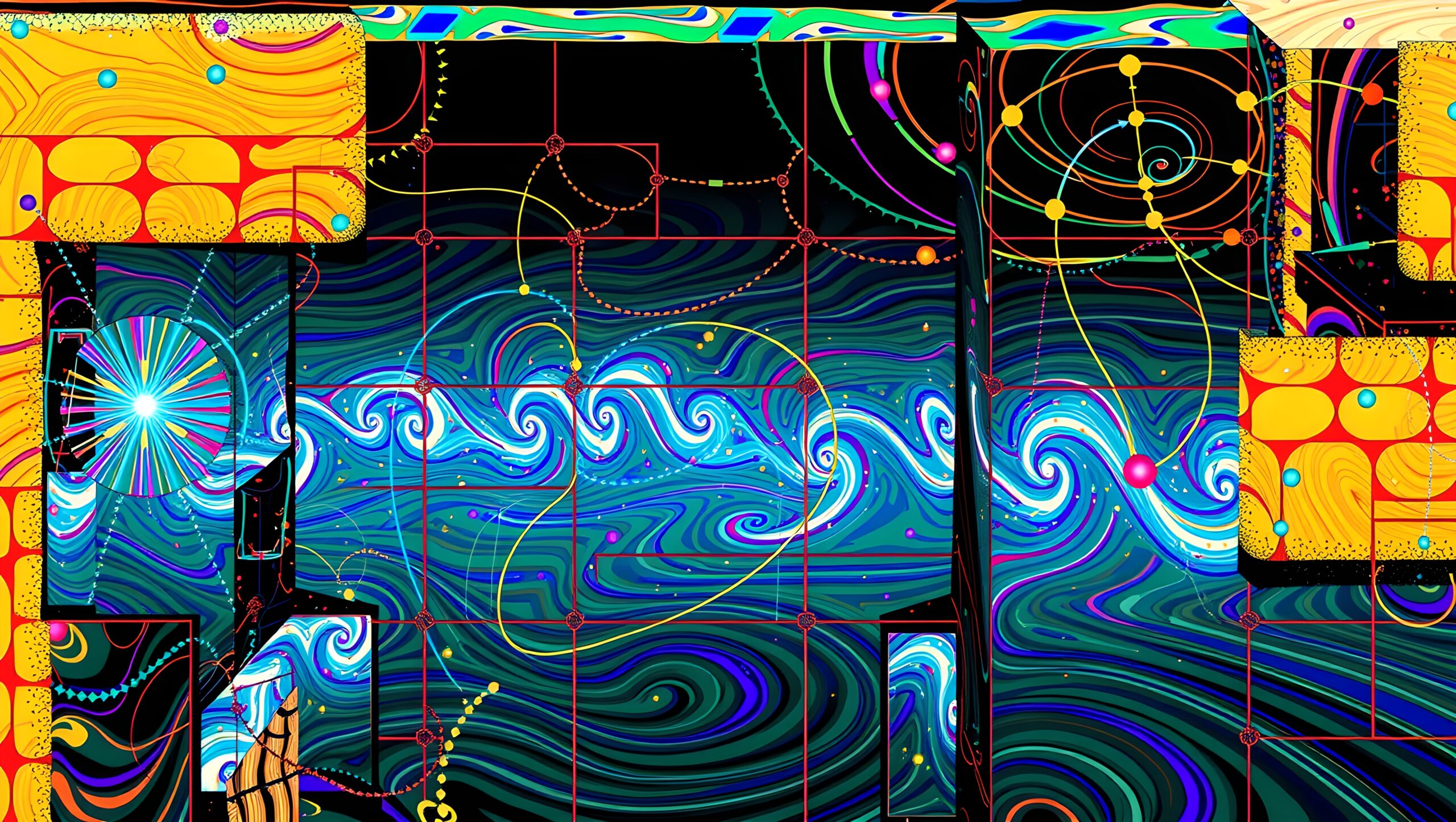 Swirling Cosmic Geometric Design