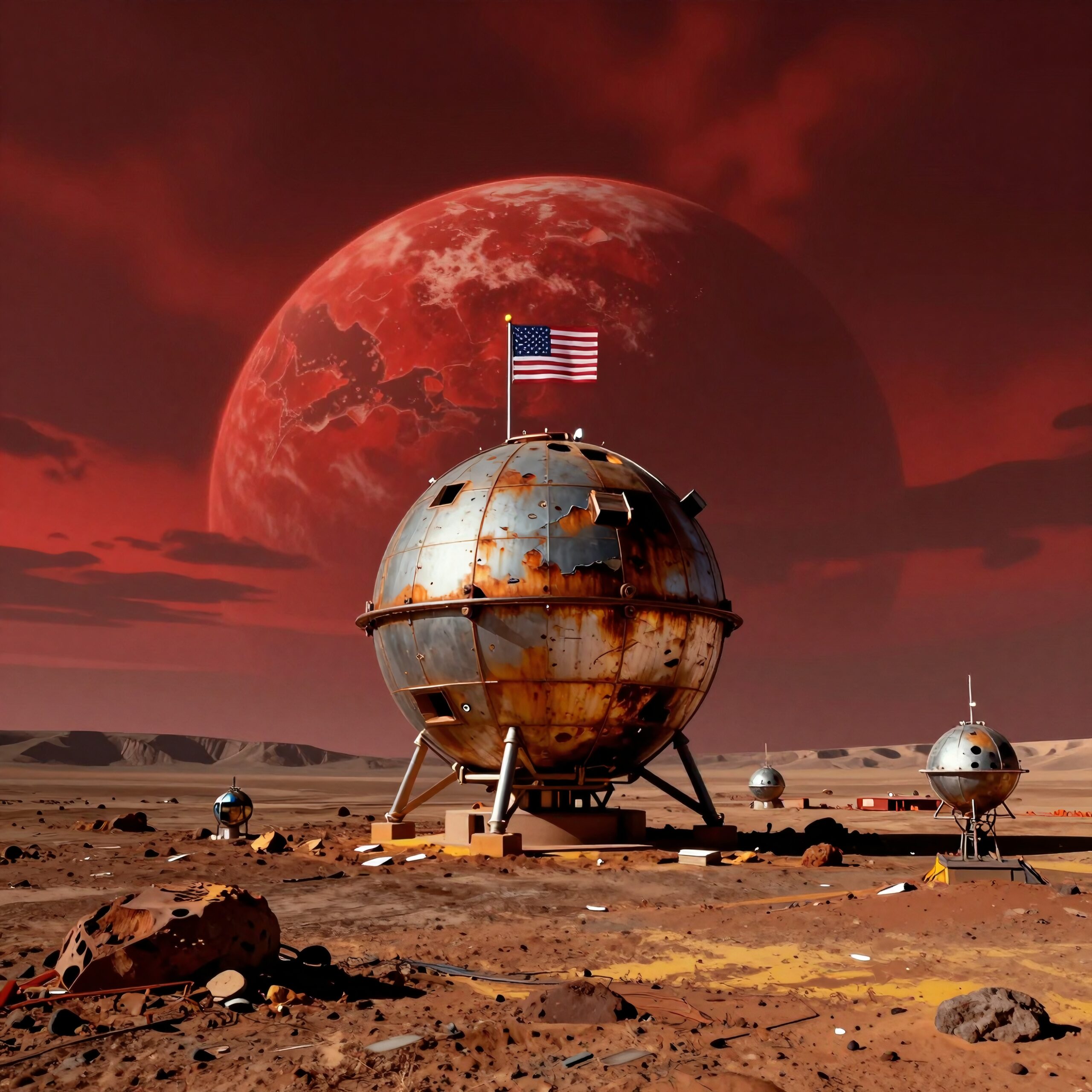 Alien Settlement Under Red Skies