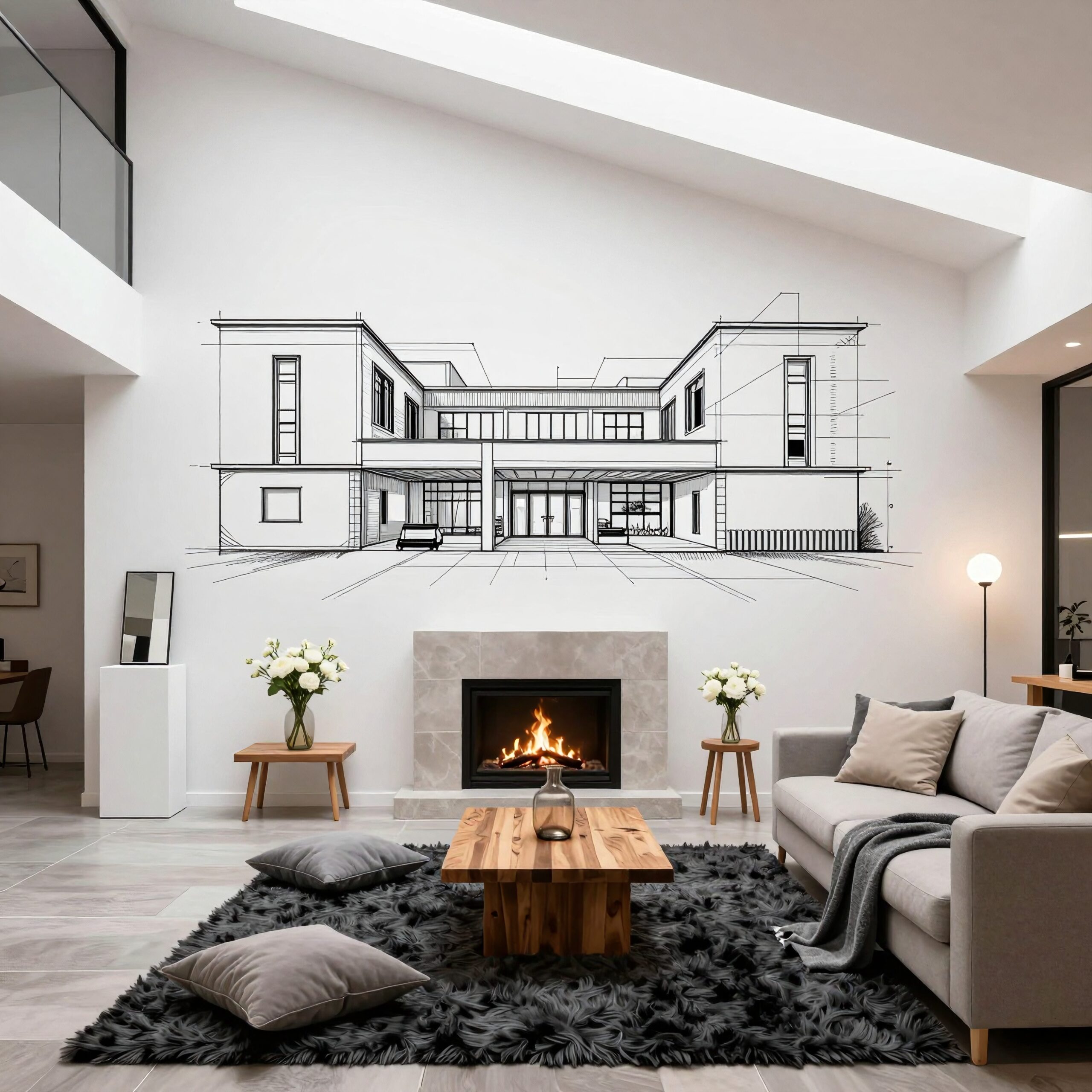 Architectural Art In Cozy Room