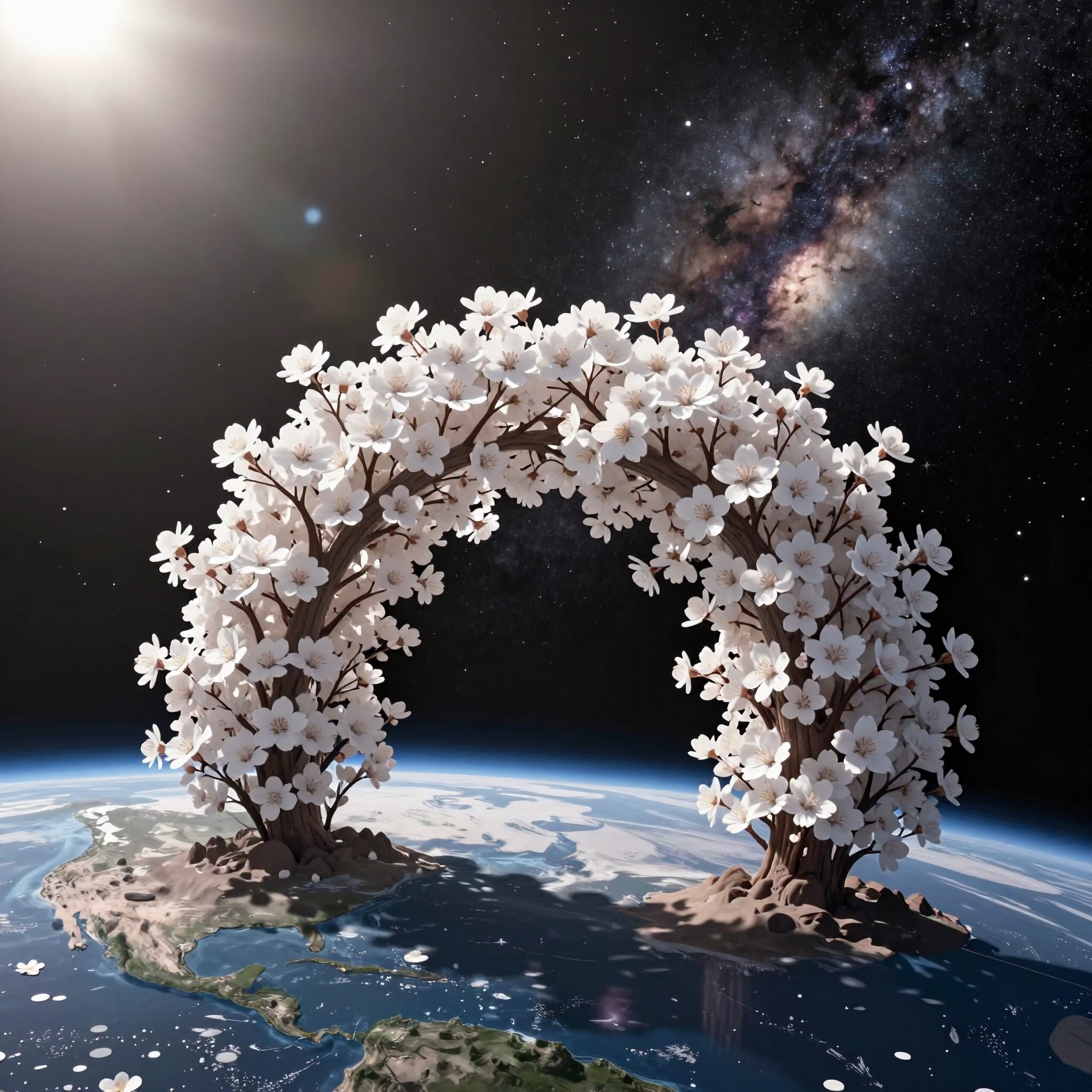 Earthly Blossoms in Cosmic Arch