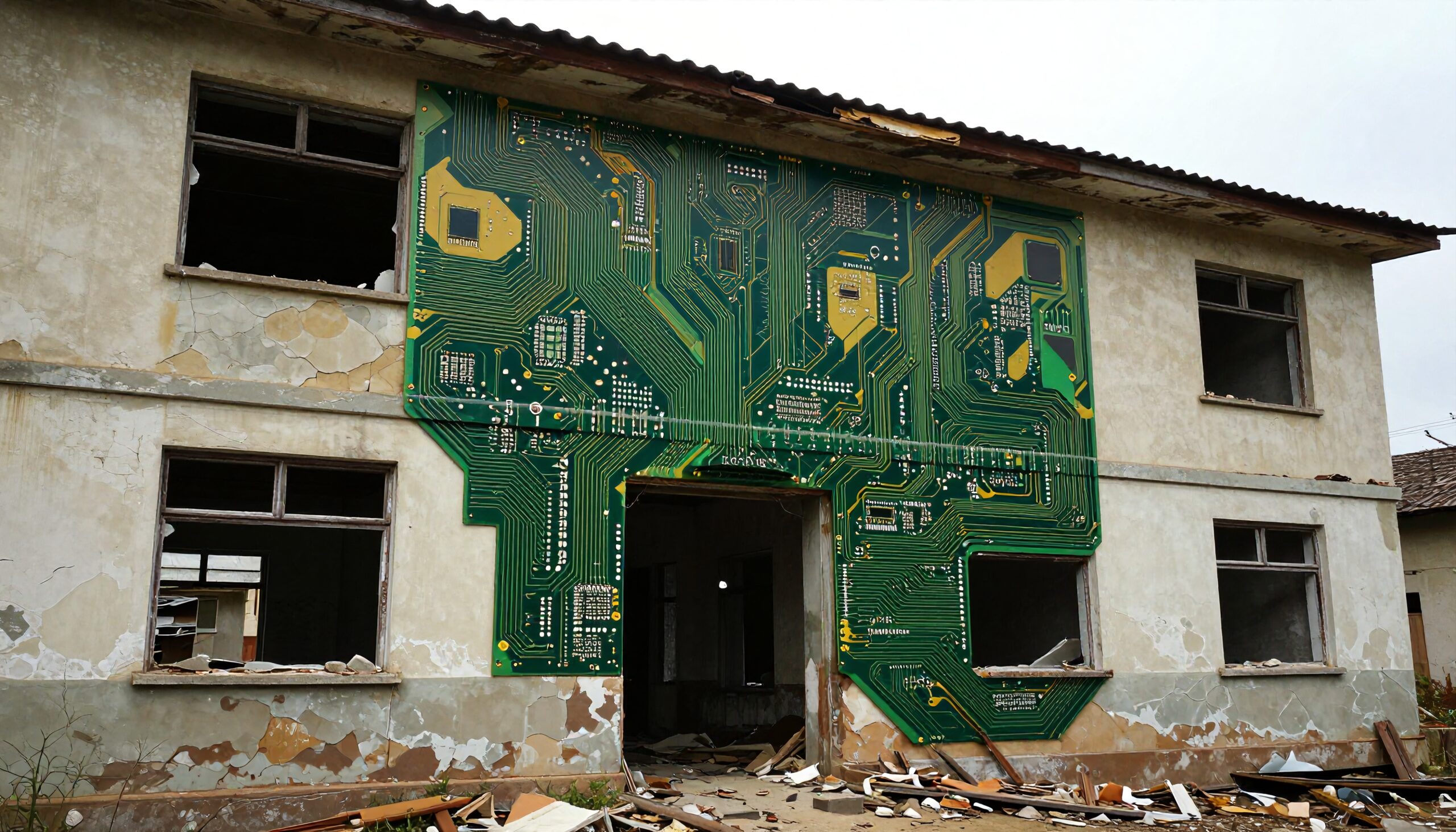 Abandoned Building Circuit Facade