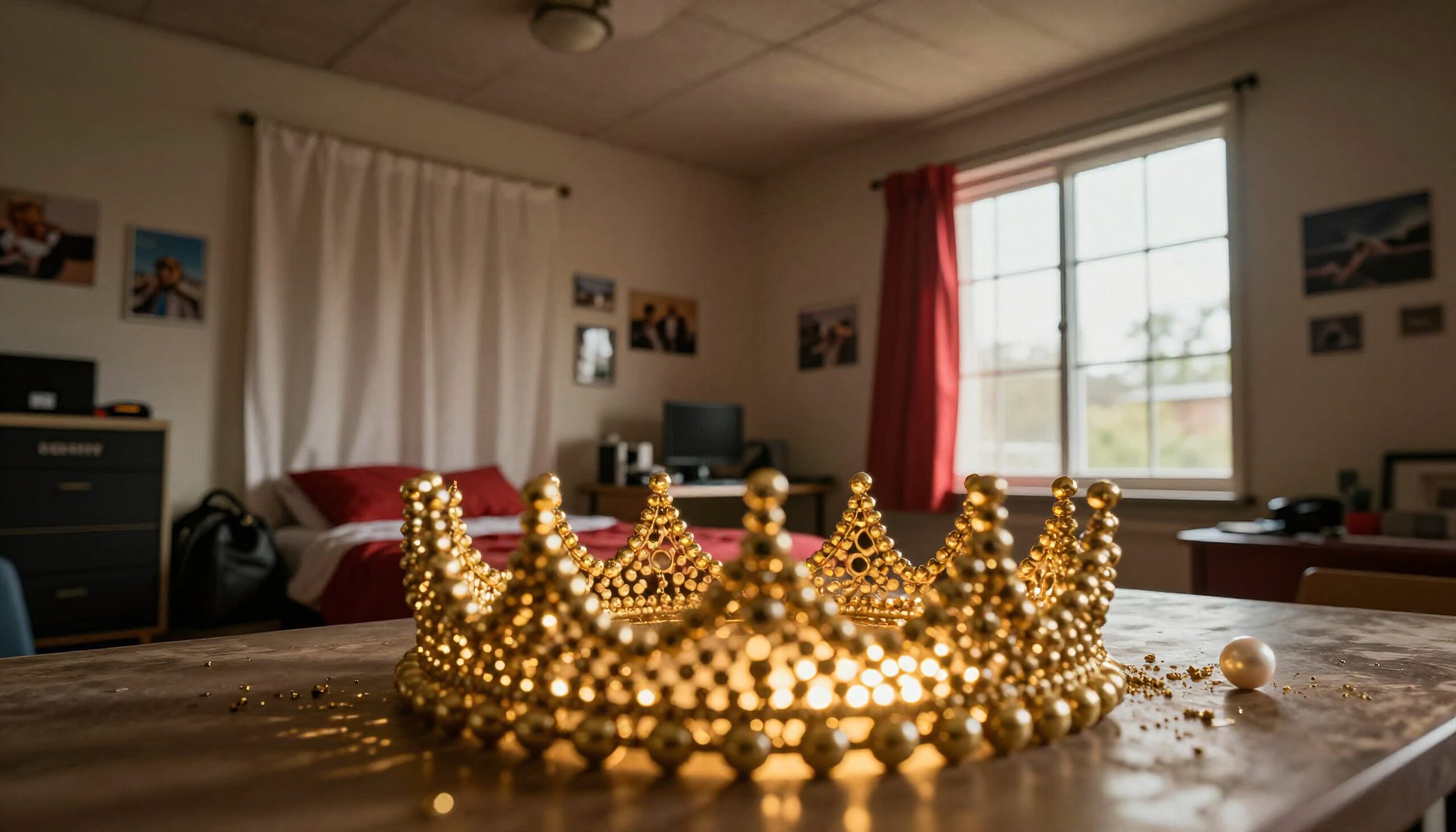 Golden Crown in Sunlit Room