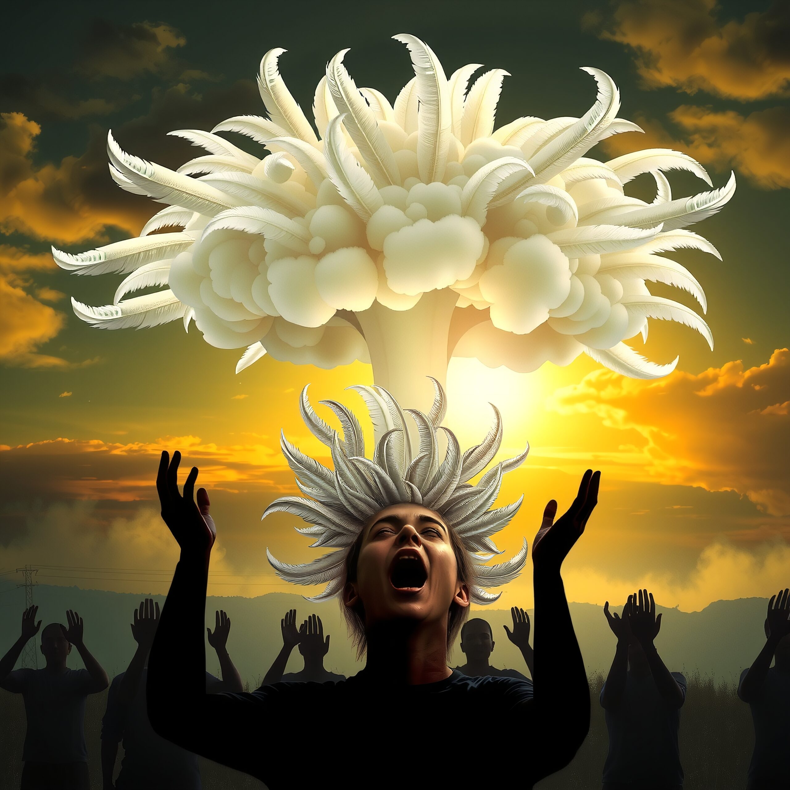 Dynamic Cosmic Feathered Explosion