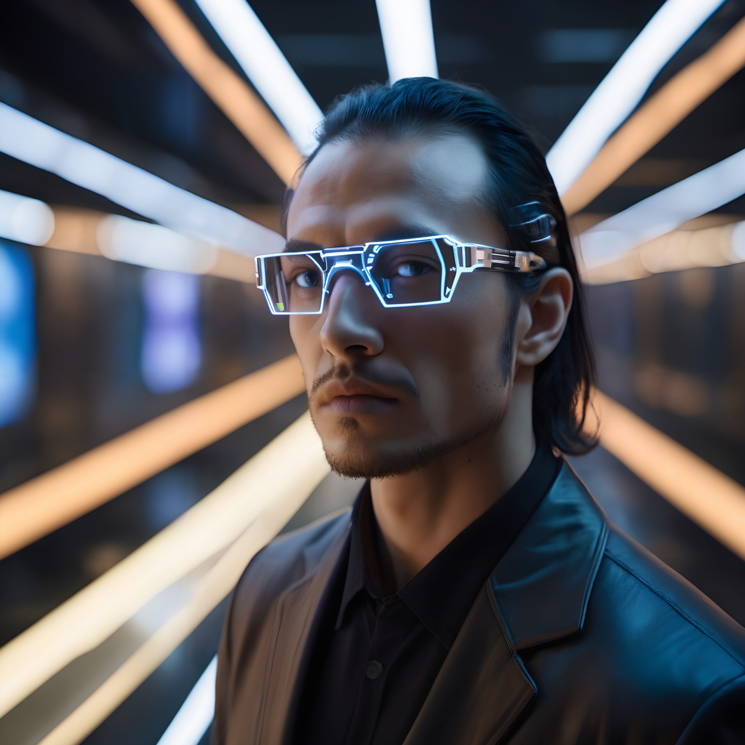 Futuristic Neon Glasses Style