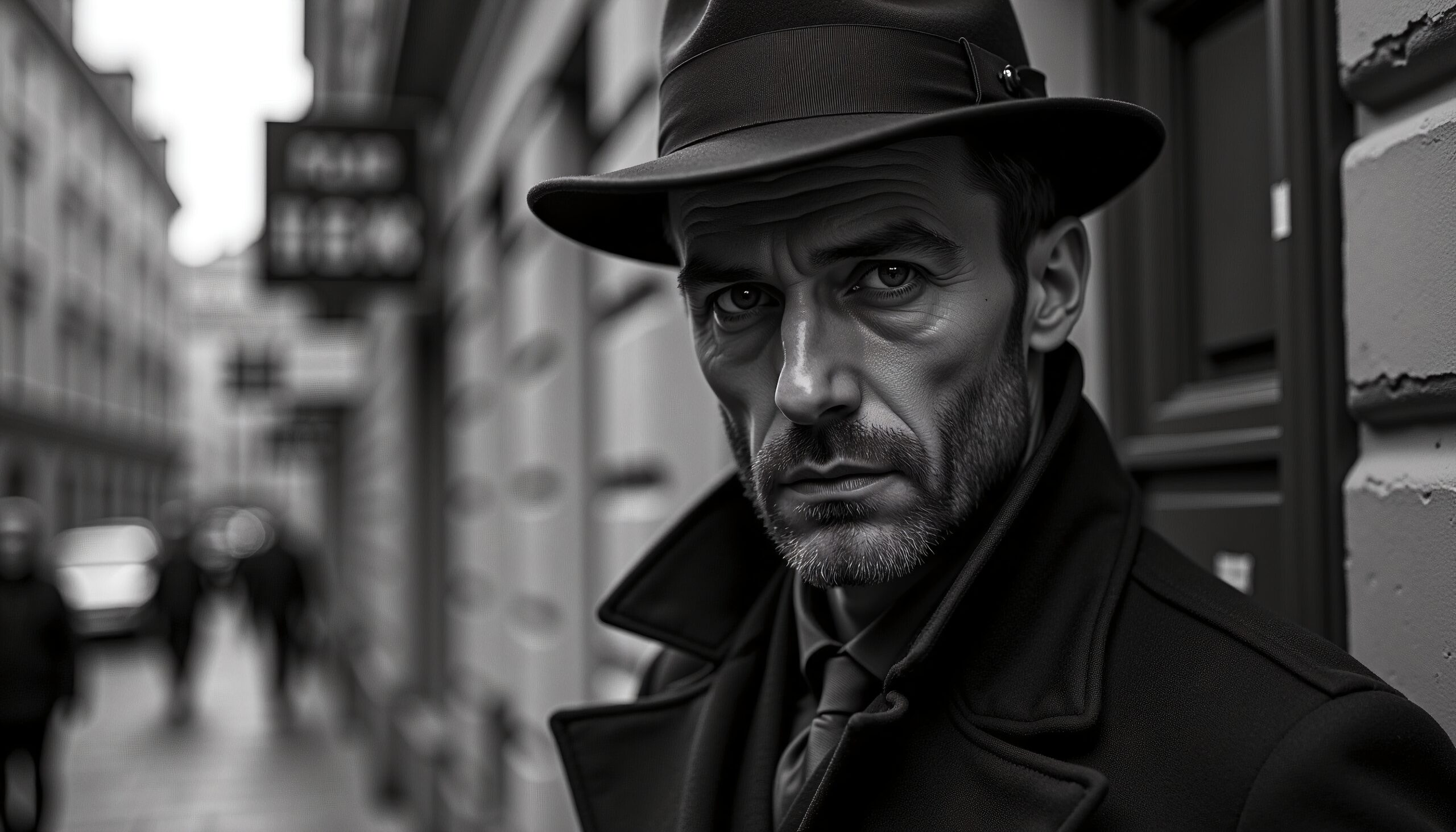 Man in Noir-style Portrait