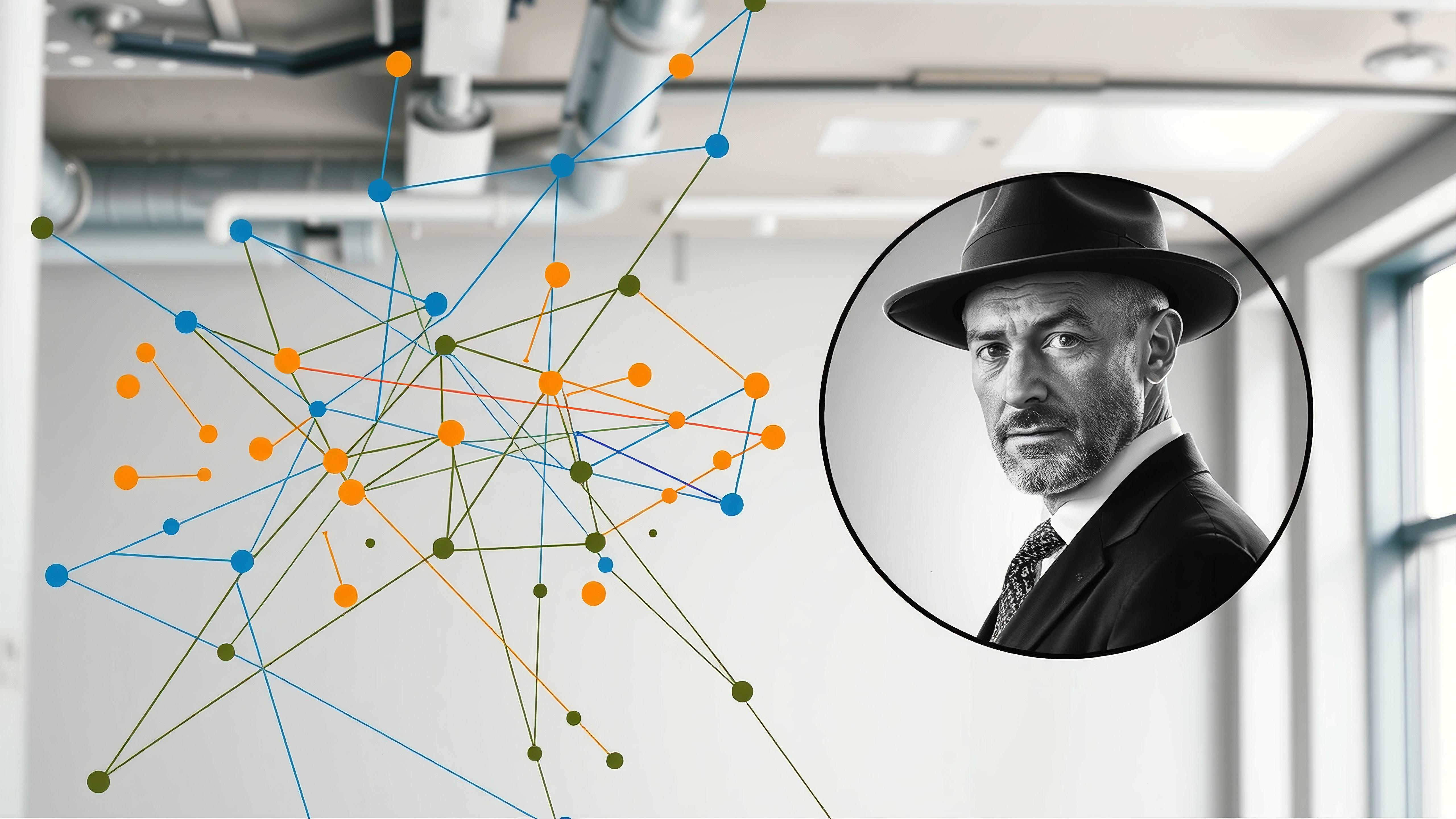 Abstract Network Connections and Modern Businessman