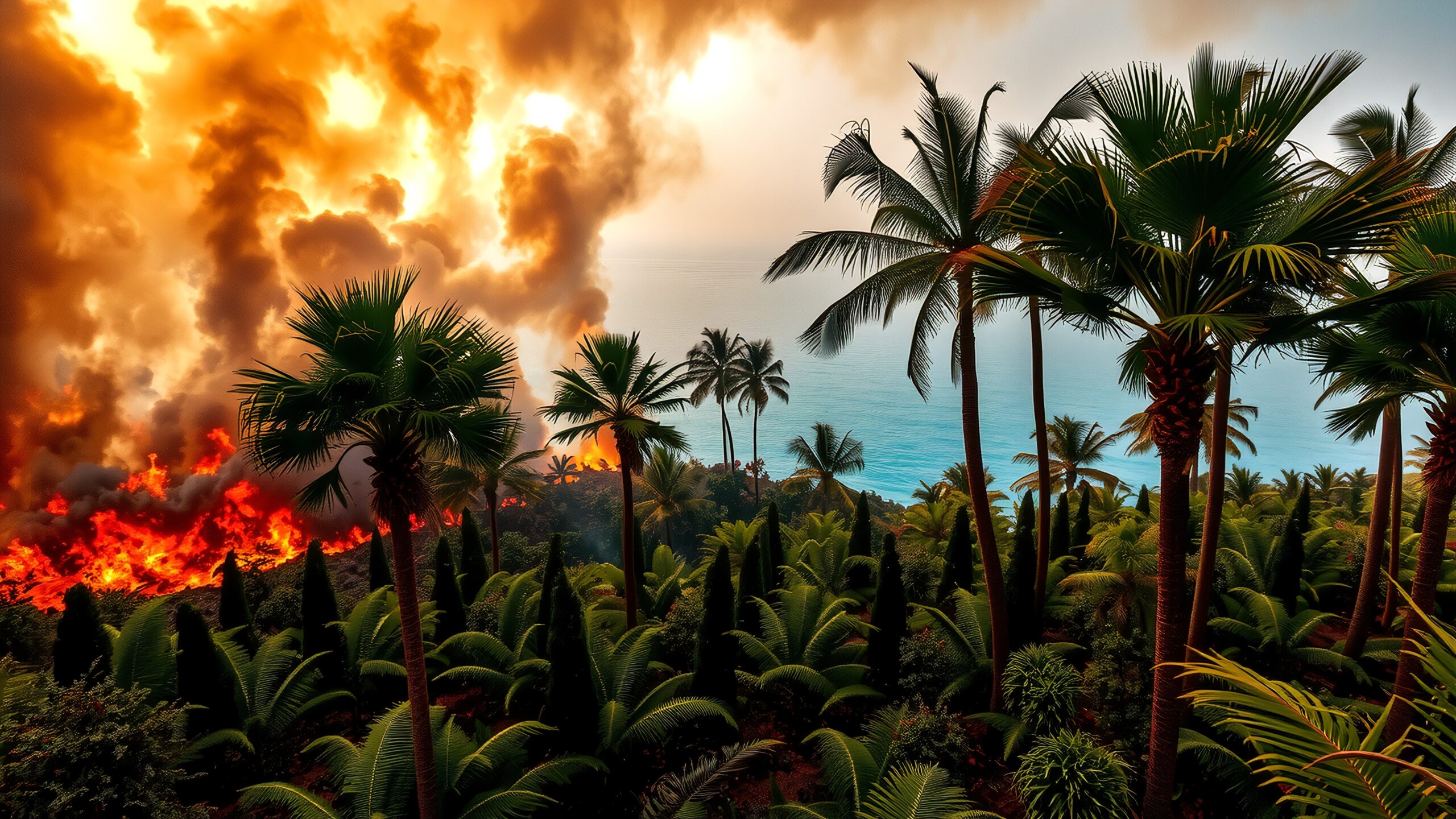 Wildfire Threatens Coastal Palm Oasis