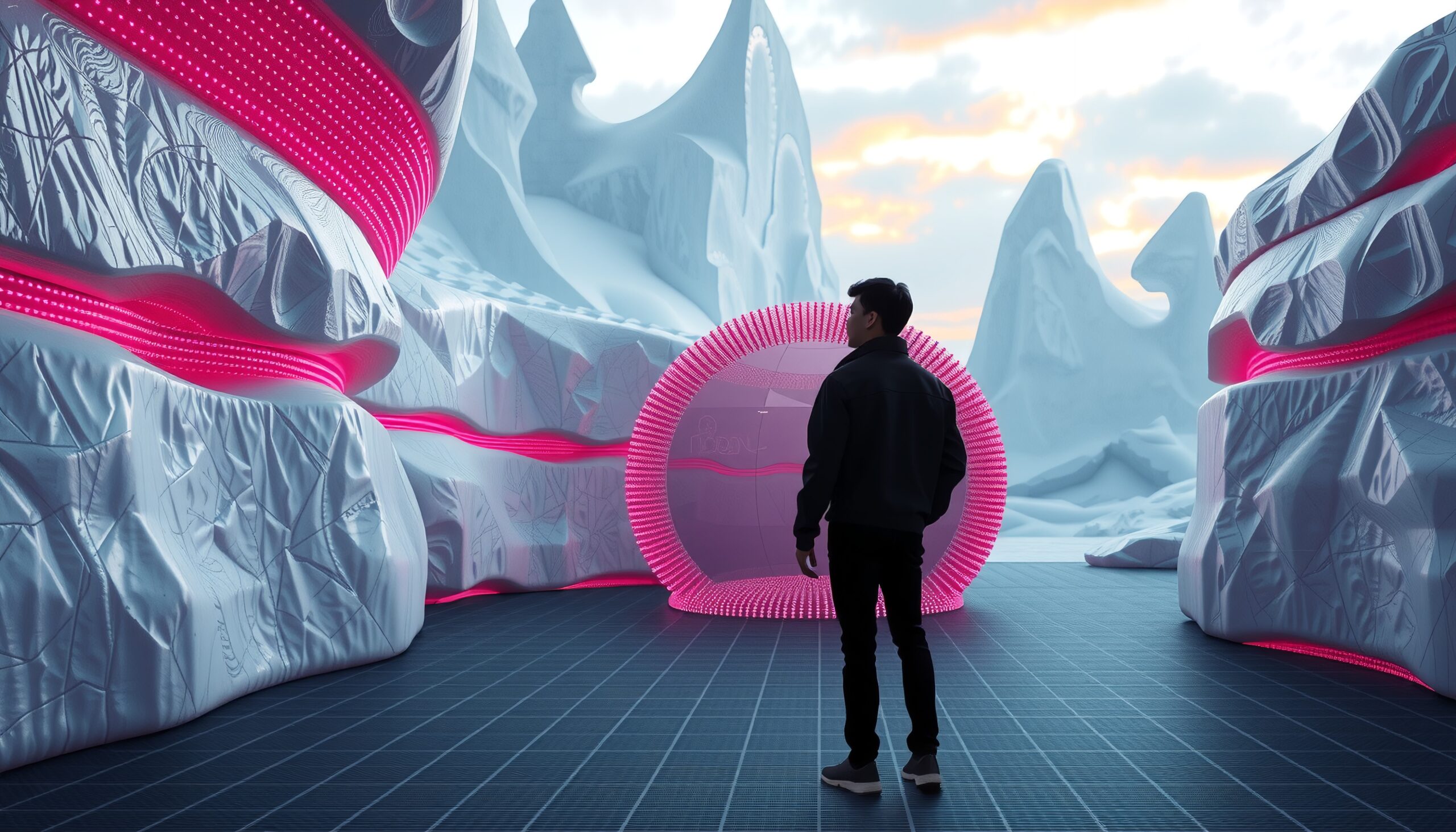 Futuristic Icy Landscape Exploration