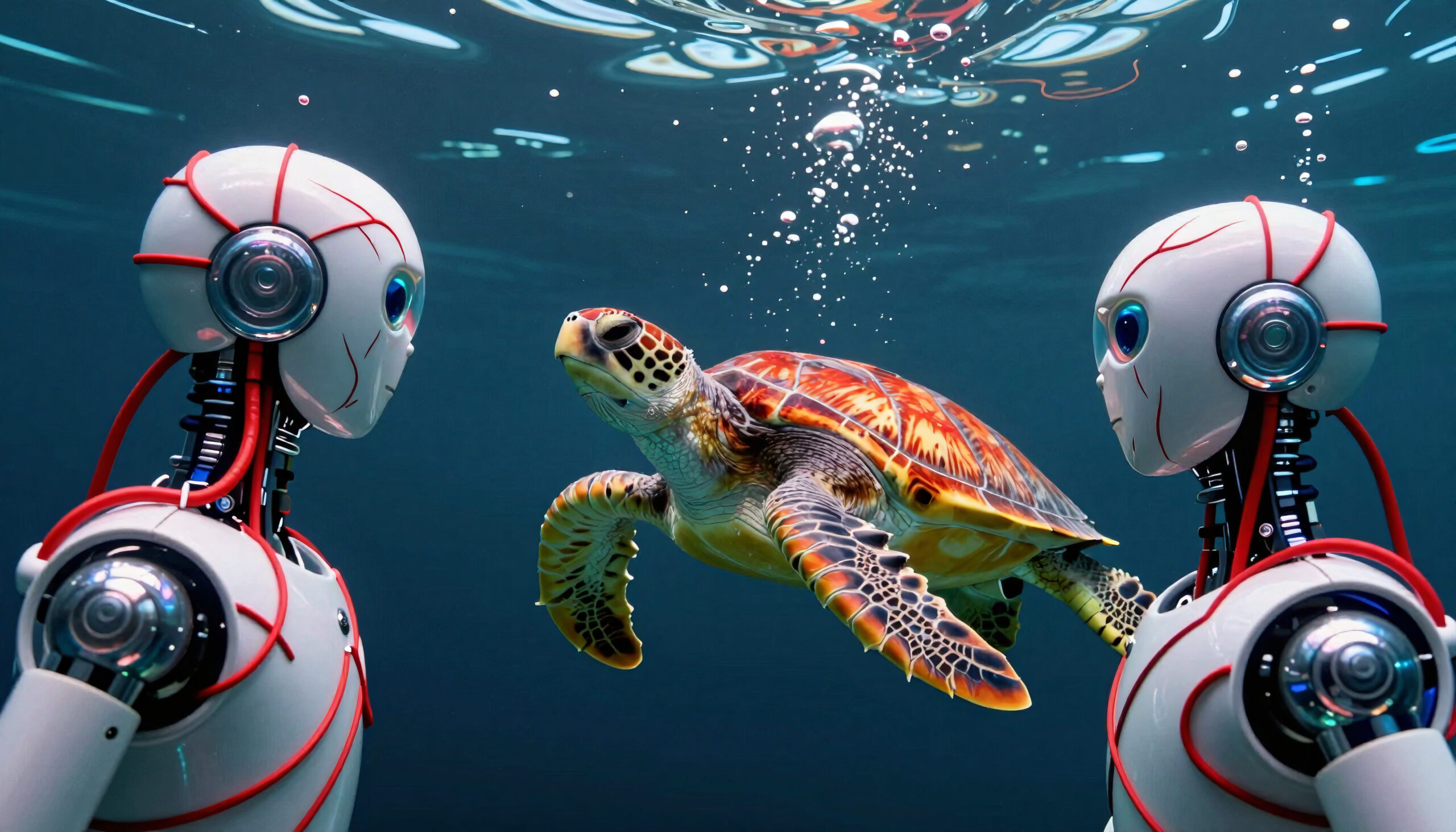 Robots Watch Turtle Dive