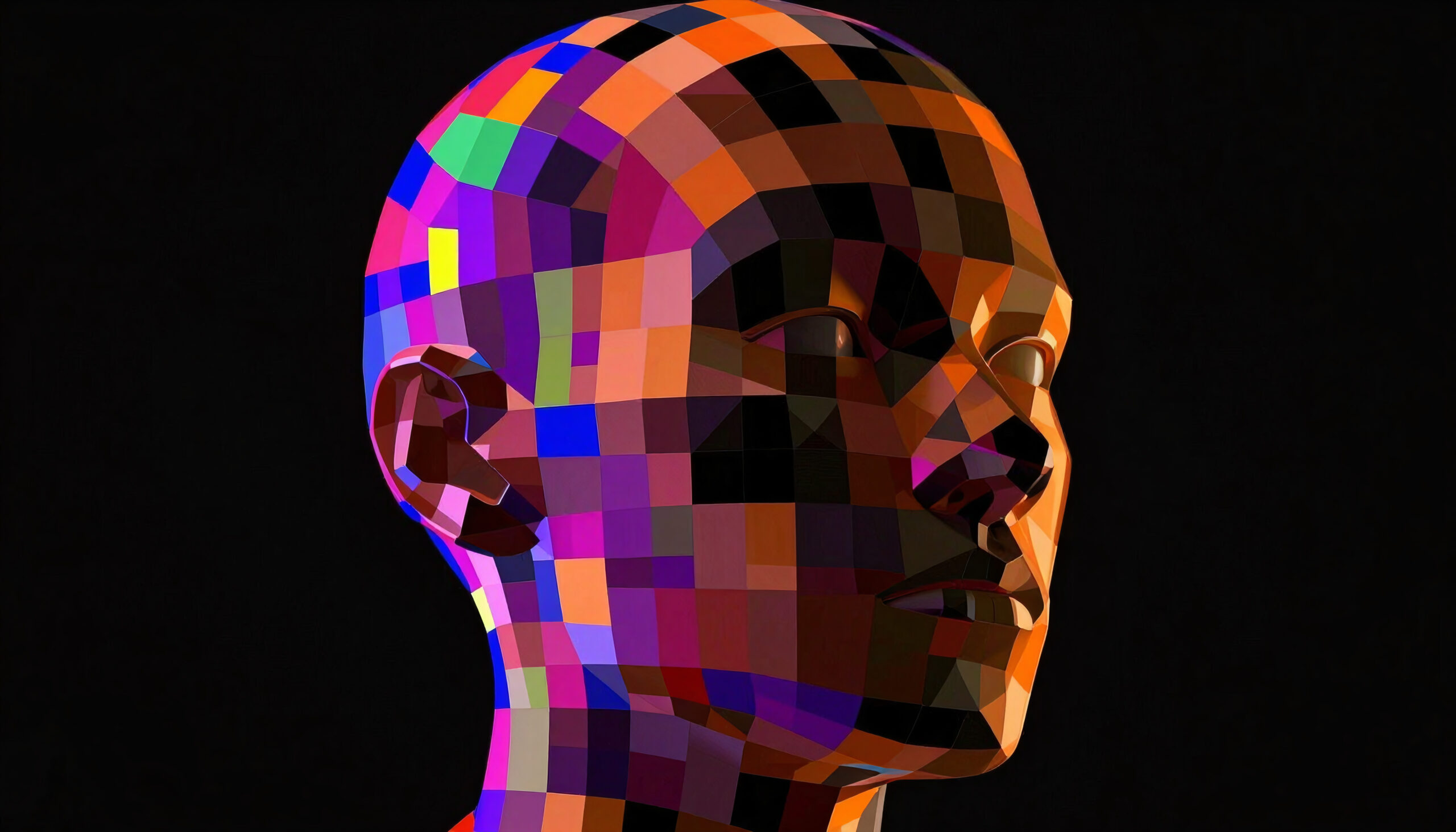 Colorful Geometric 3D Human Head