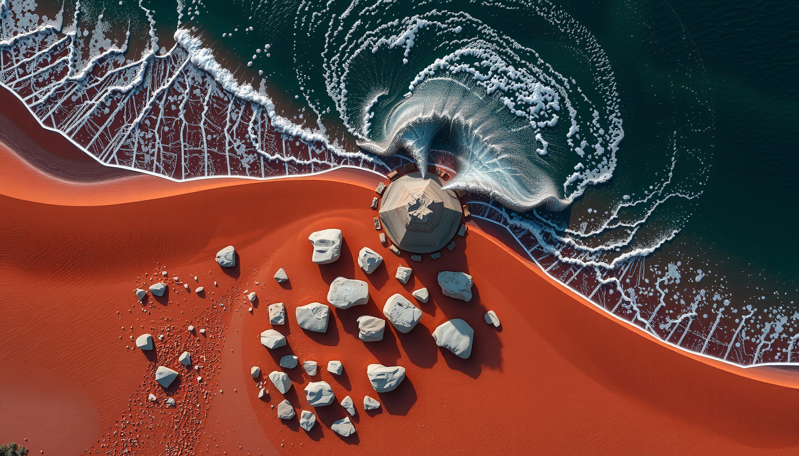 Red Sand Beach and Gazebo