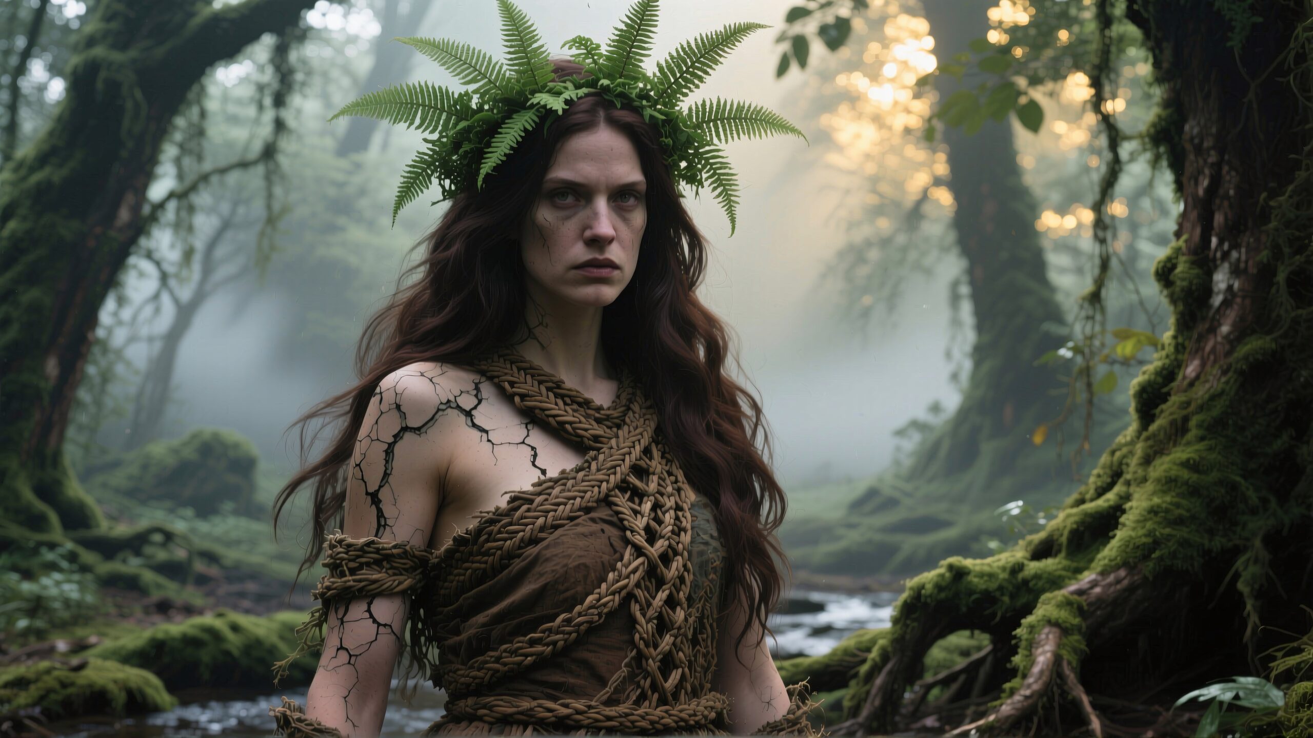 Mystical Woman in Enchanted Forest