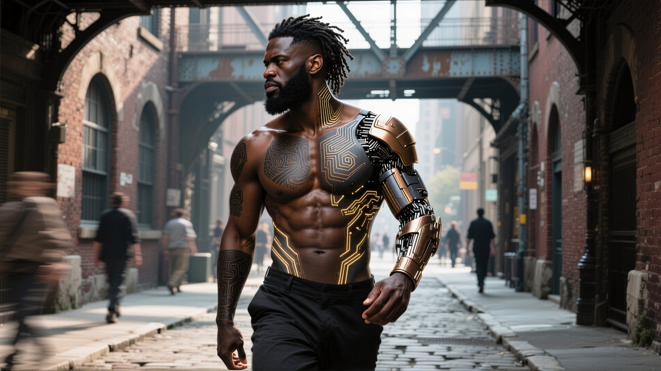 Futuristic Cybernetic Streetwalker Art