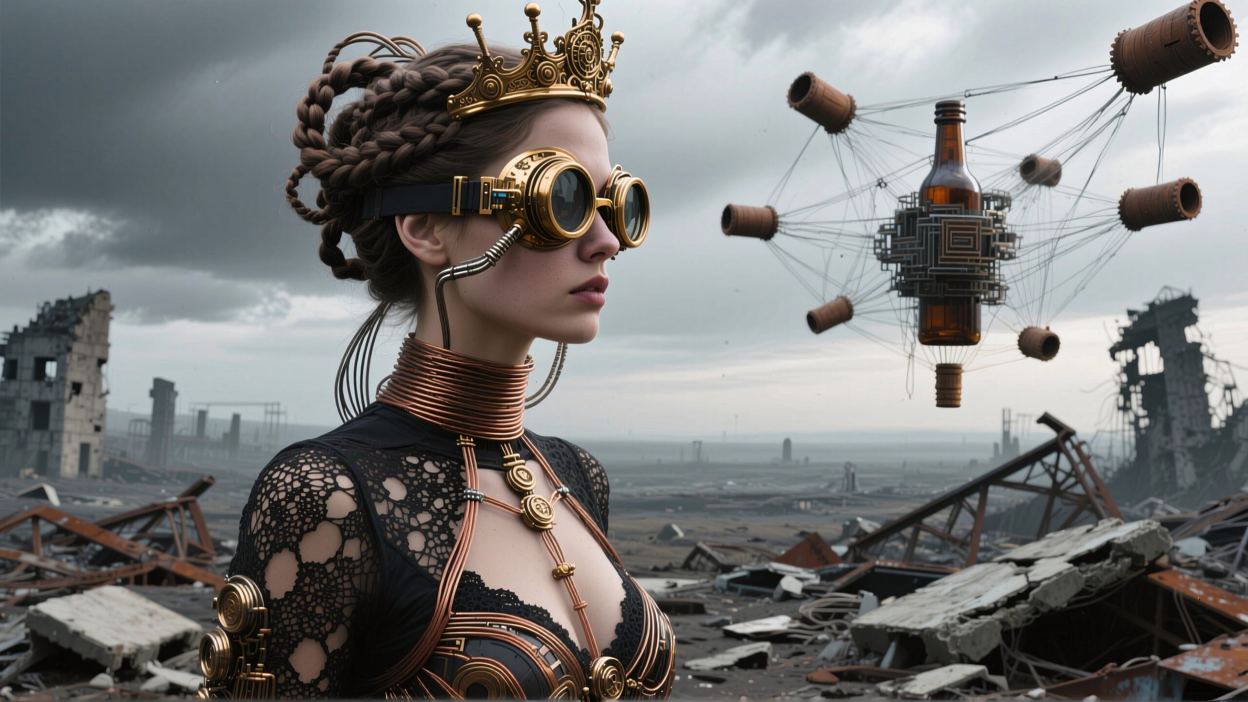 Steampunk Royalty Amidst Ruins