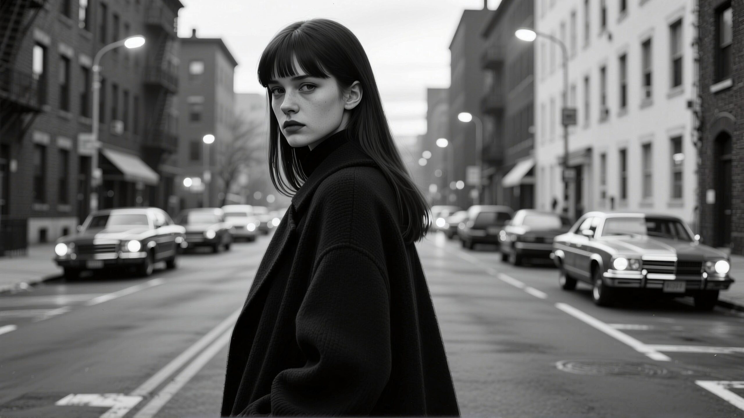 Urban Street Scene in Black