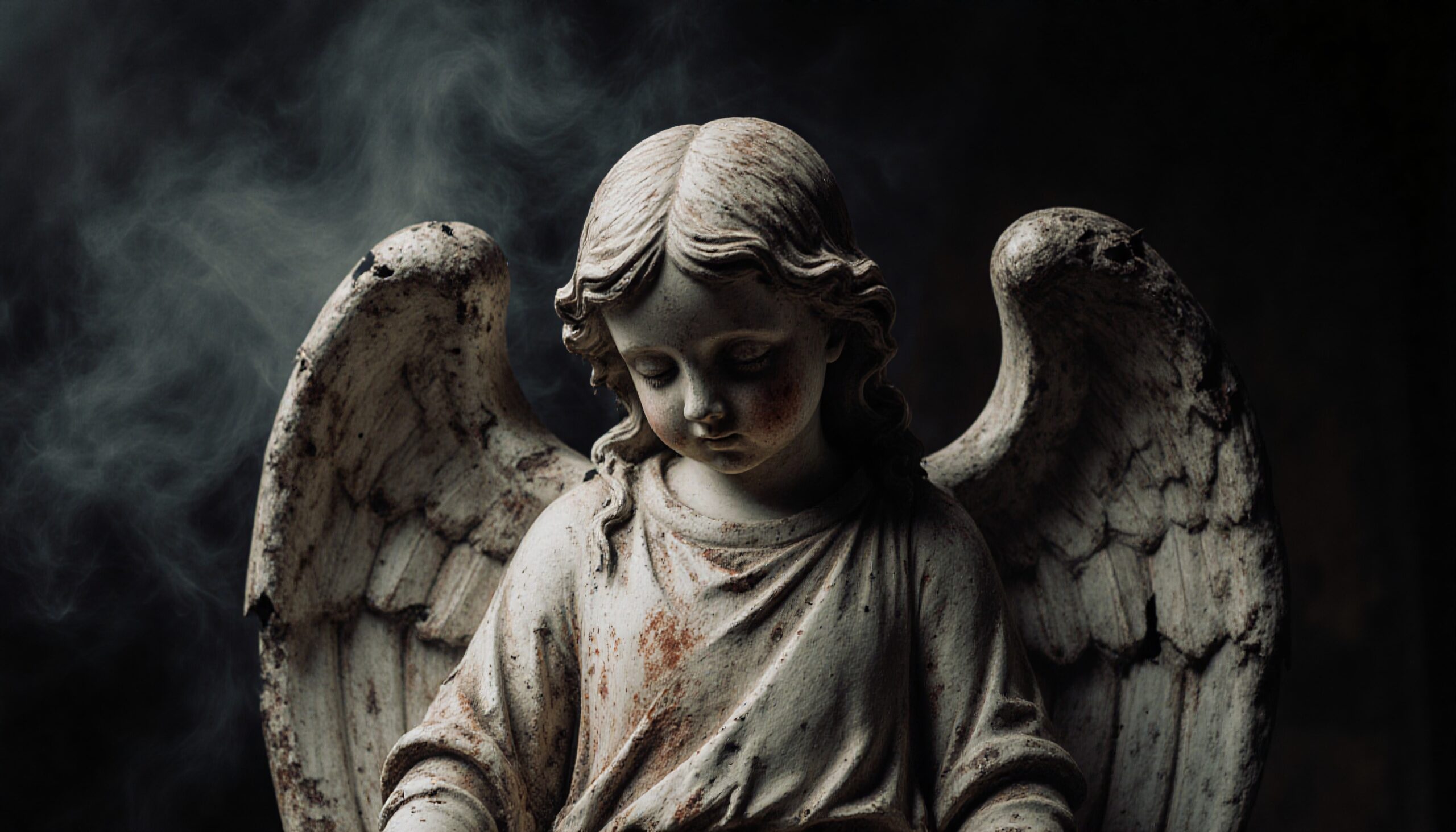 Mystical Stone Angel in Contemplation