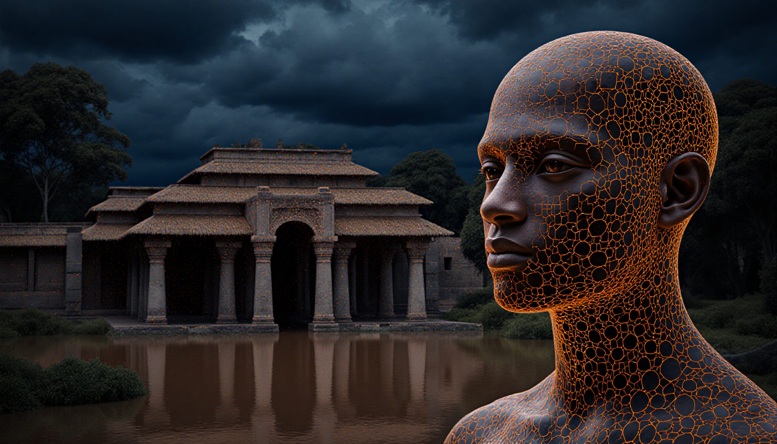 Ancient Structure Meets Futuristic Human