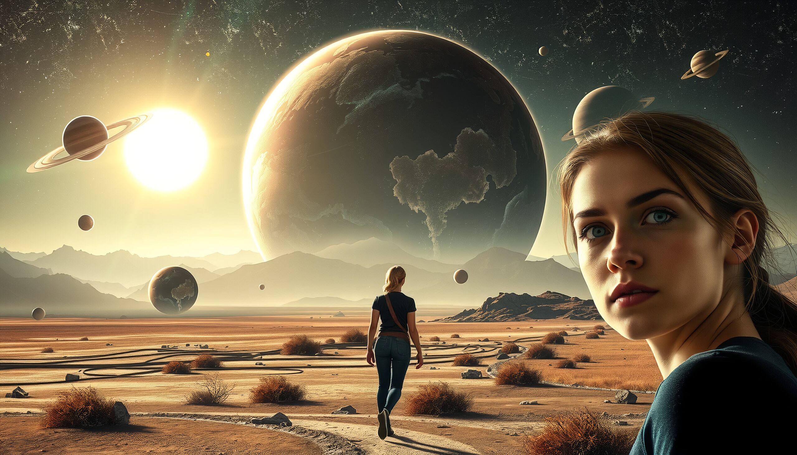 Surreal Cosmic Desert Exploration