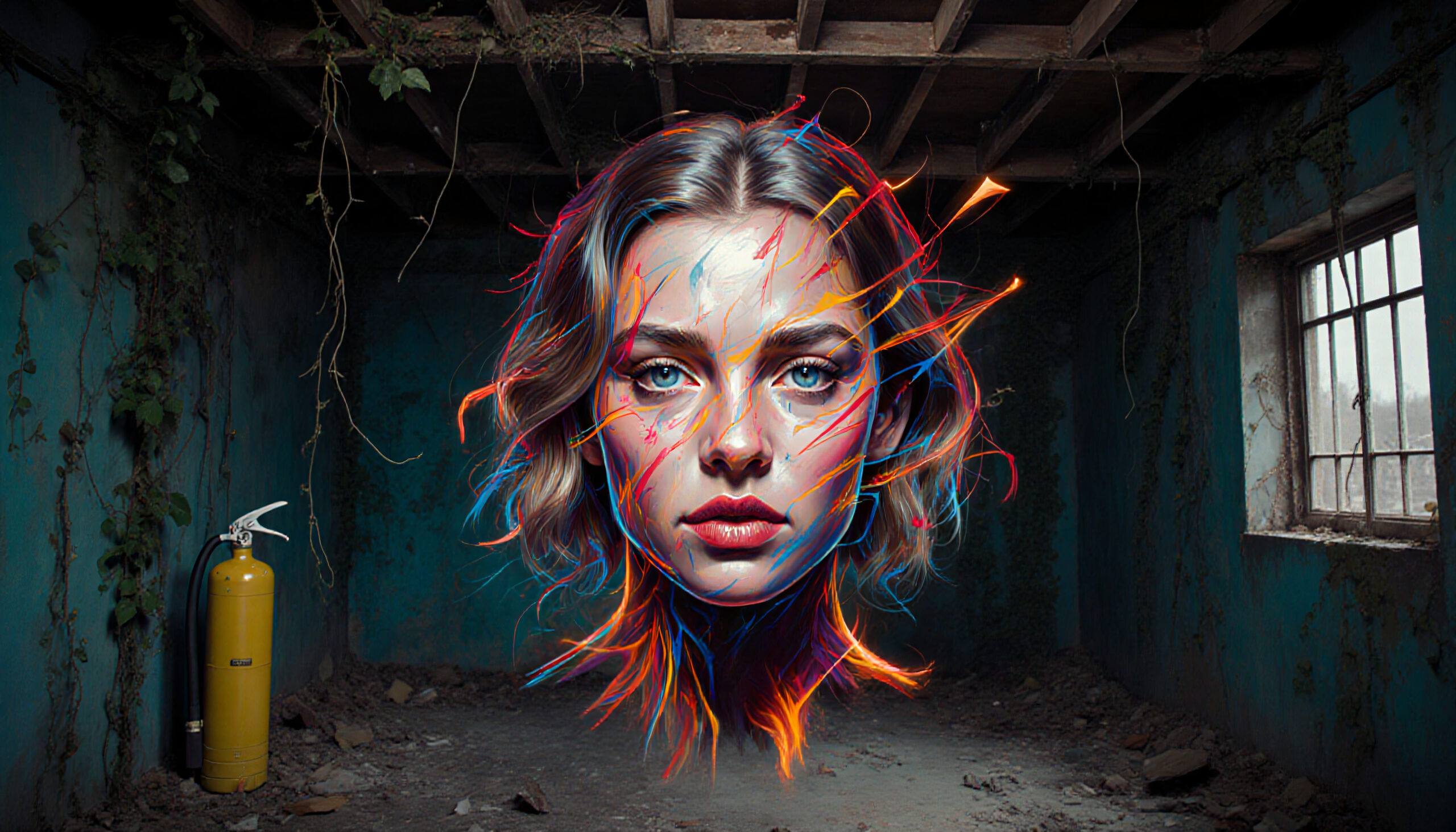 Portrait of Woman in Warehouse