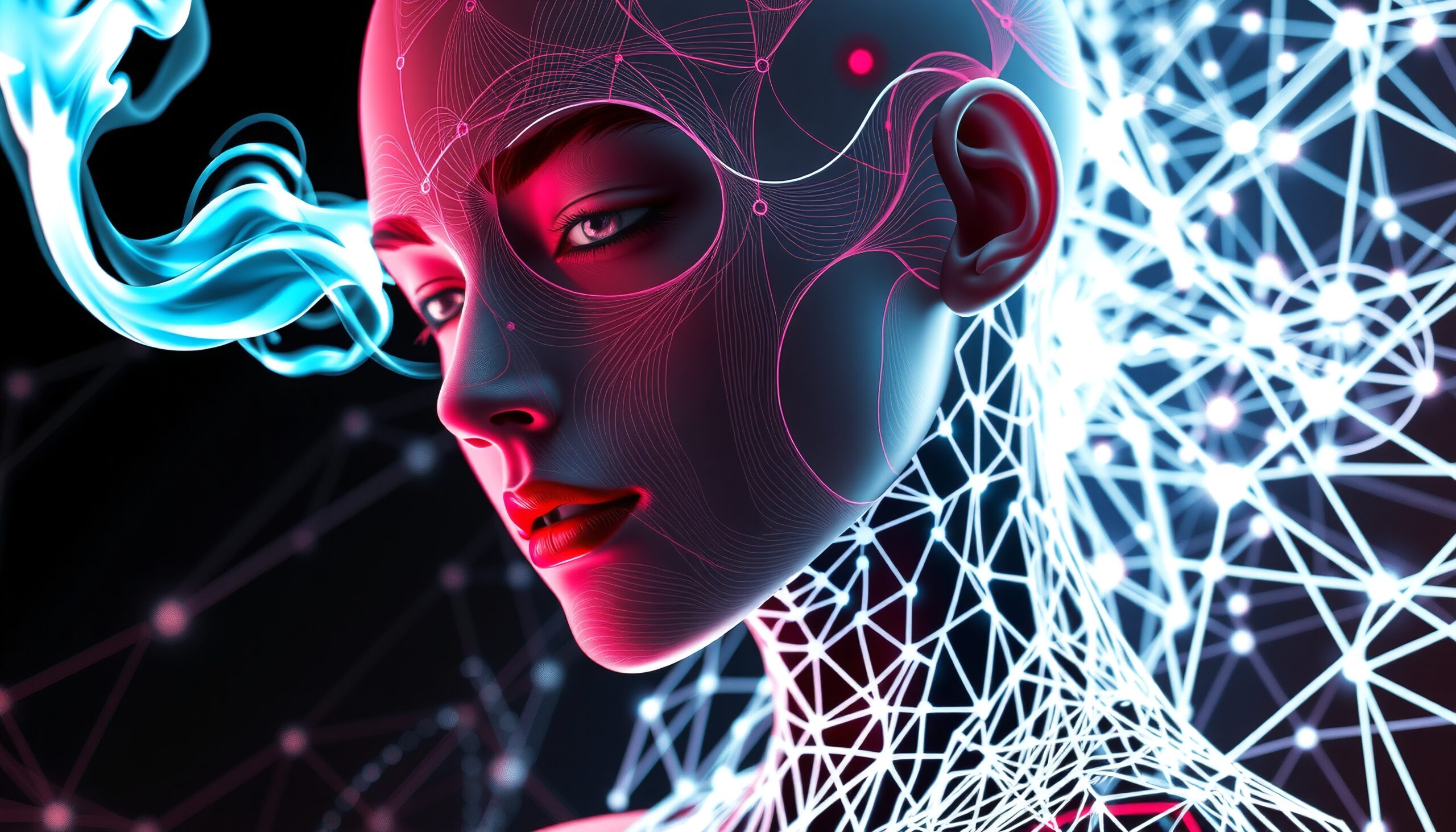 Futuristic Human-AI Fusion Portrait