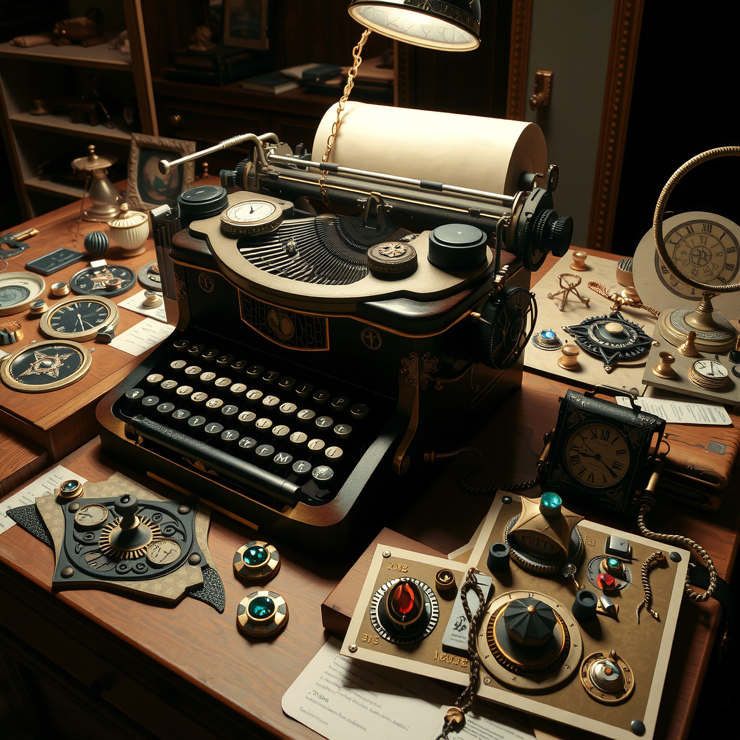 Steampunk Typewriter and Gadgets