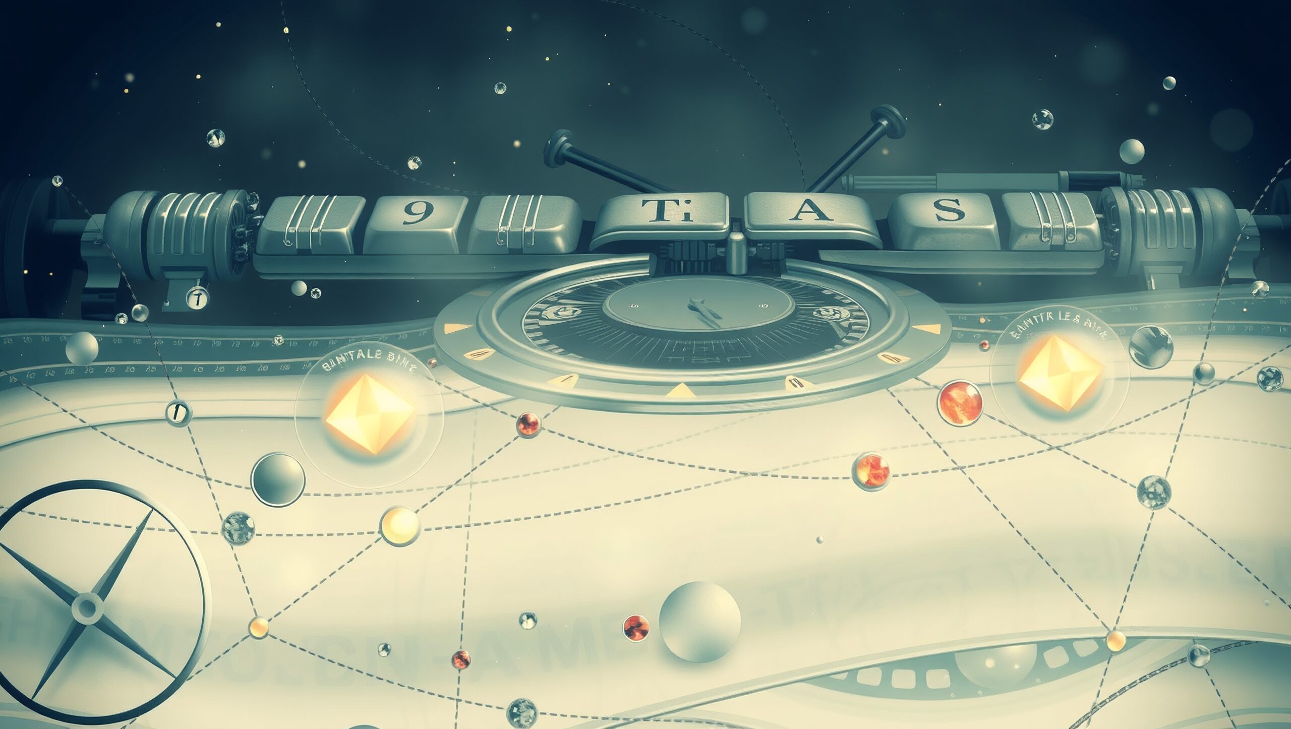 Steampunk Typewriter with Cosmos