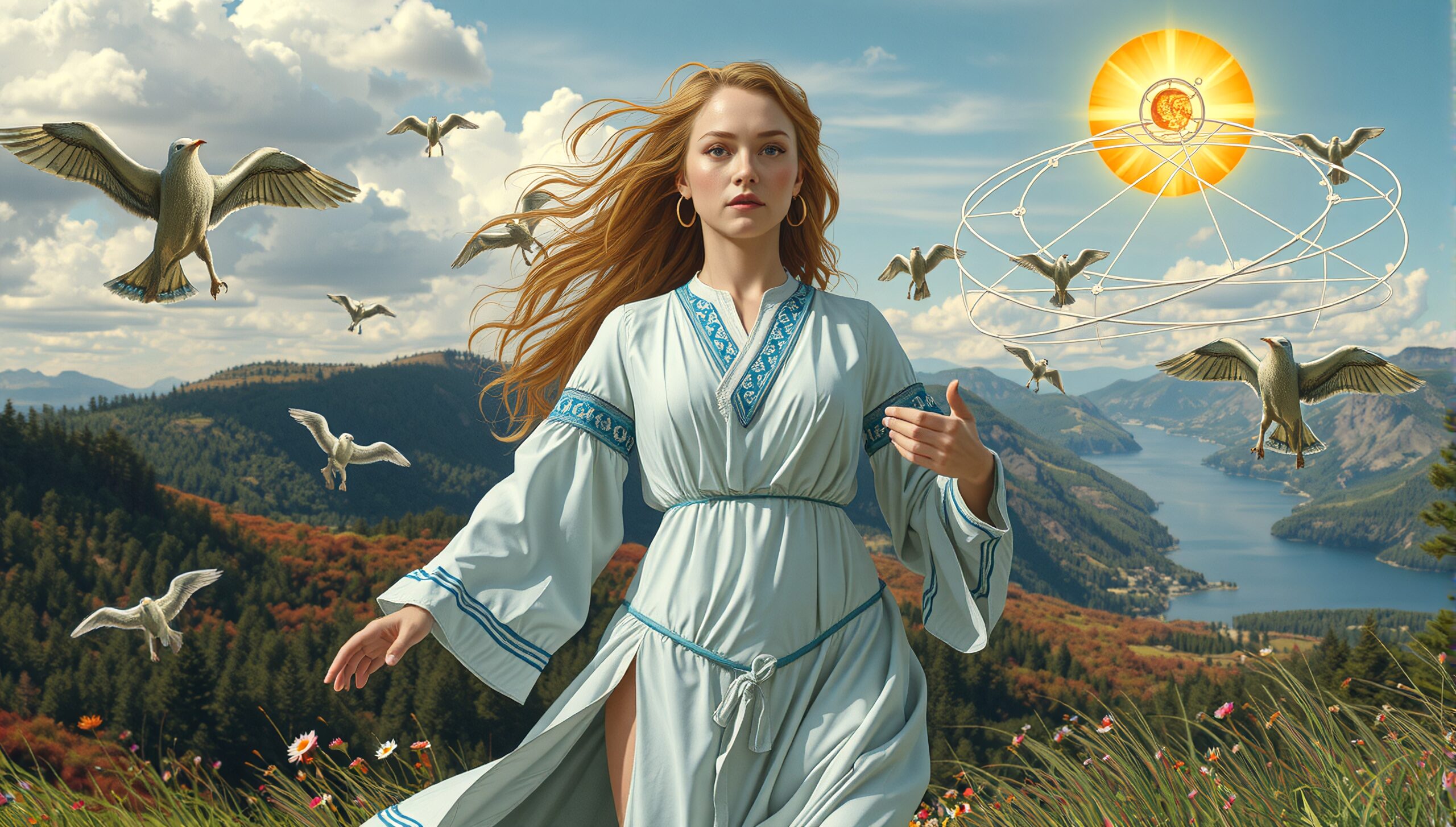 Mystical Nature with Graceful Birds